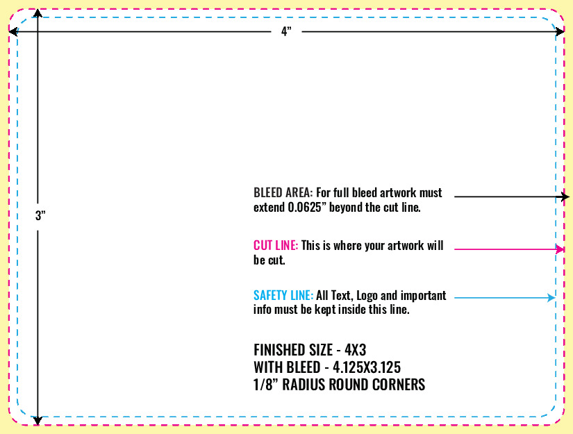 Print Layout Templates 3" x 4" Labels Horizontal Rectangle