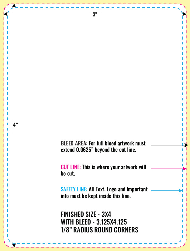 Print Layout Templates 3" x 4" Labels Vertical Rectangle