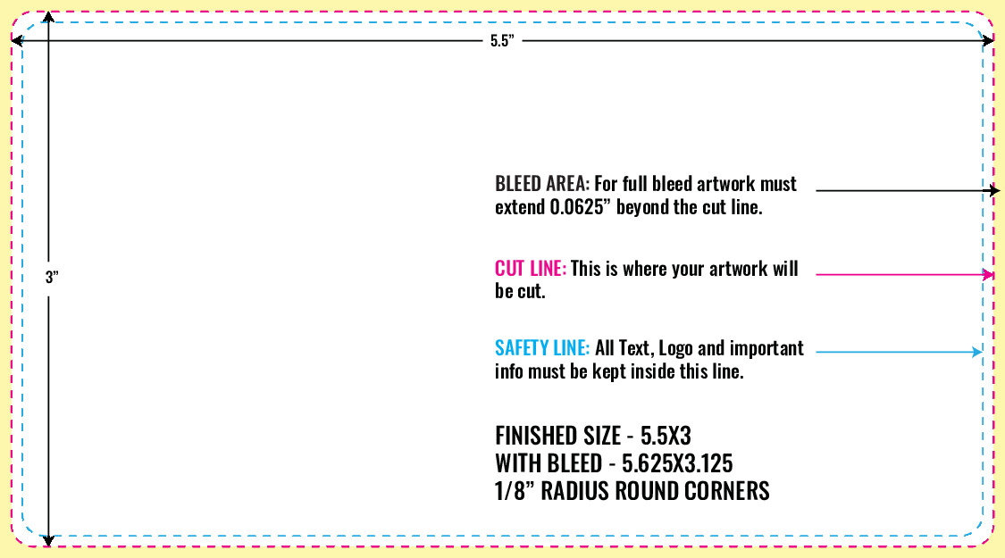 Print Layout Templates 3" x 5.5" Labels Horizontal Rectangle
