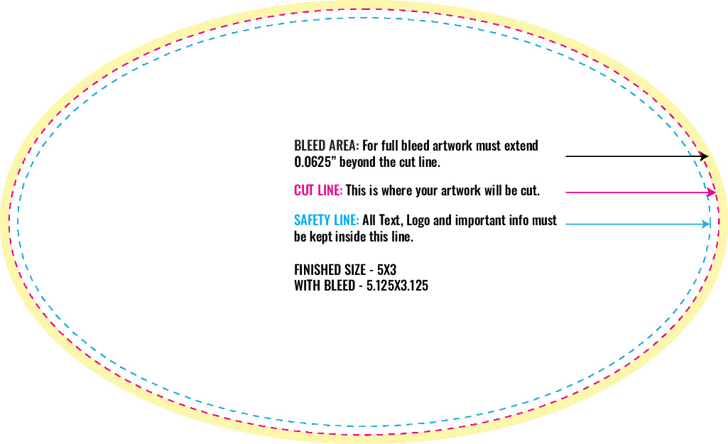 Print Layout Templates 3" x 5" Labels Horizontal Oval