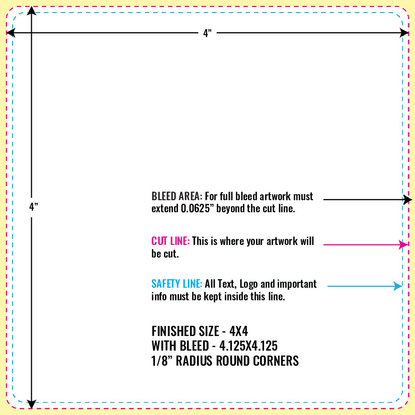 Print Layout Templates 4" x 4" Labels Sqaure