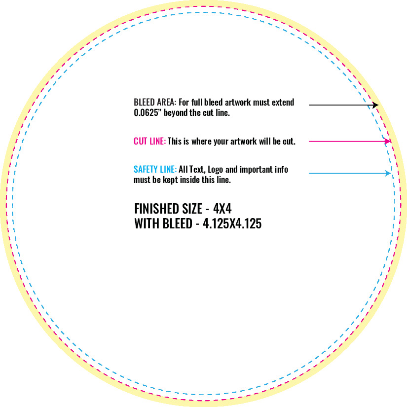 Print Layout Templates 4" x 4" Labels Circle