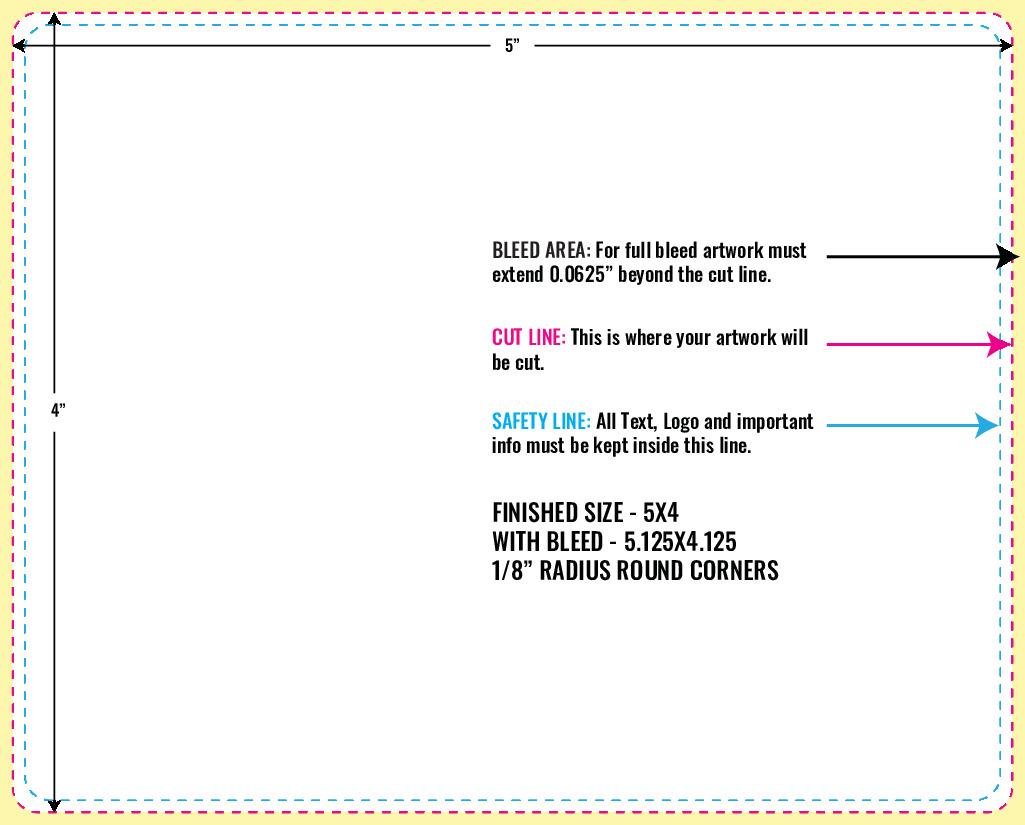 Print Layout Templates 4" x 5" Labels Horizontal Rectangle