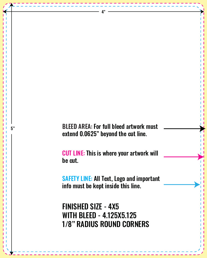 Print Layout Templates 4" x 5" Labels Vertical Rectangle
