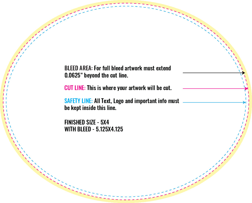 Print Layout Templates 4" x 5" Labels Horizontal Oval