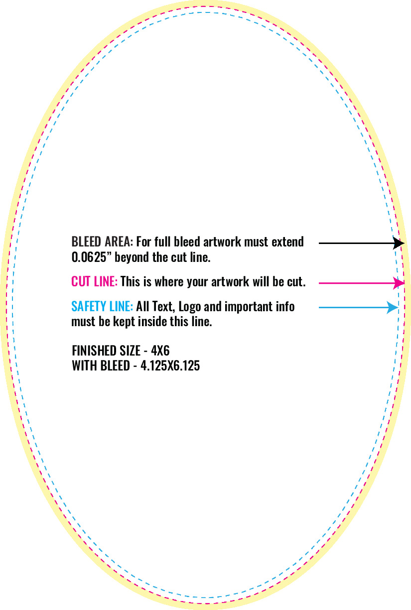 Print Layout Templates 4" x 6" Labels Vertical Oval