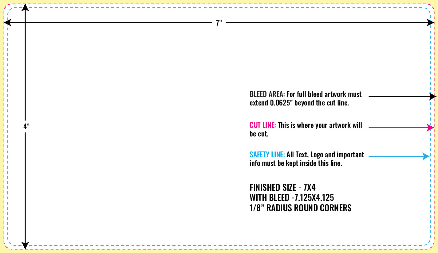Print Layout Templates 4" x 7" Labels Horizontal Rectangle