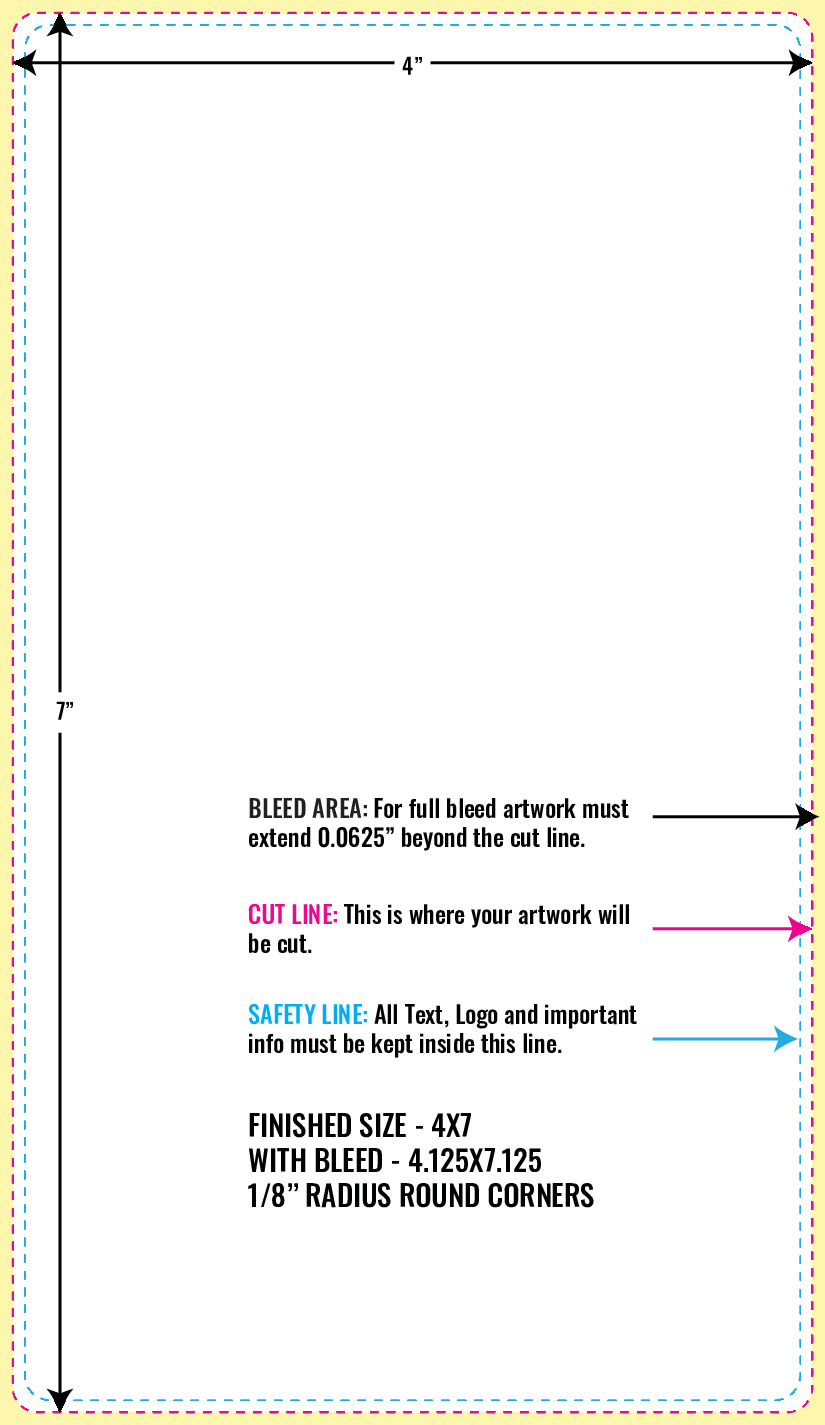 Print Layout Templates 4" x 7" Labels Vertical Rectangle