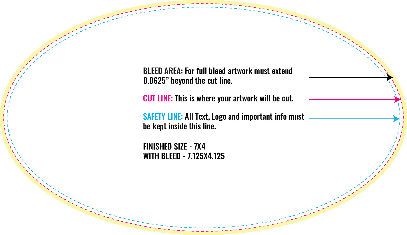 Print Layout Templates 4" x 7" Labels Horizontal Oval