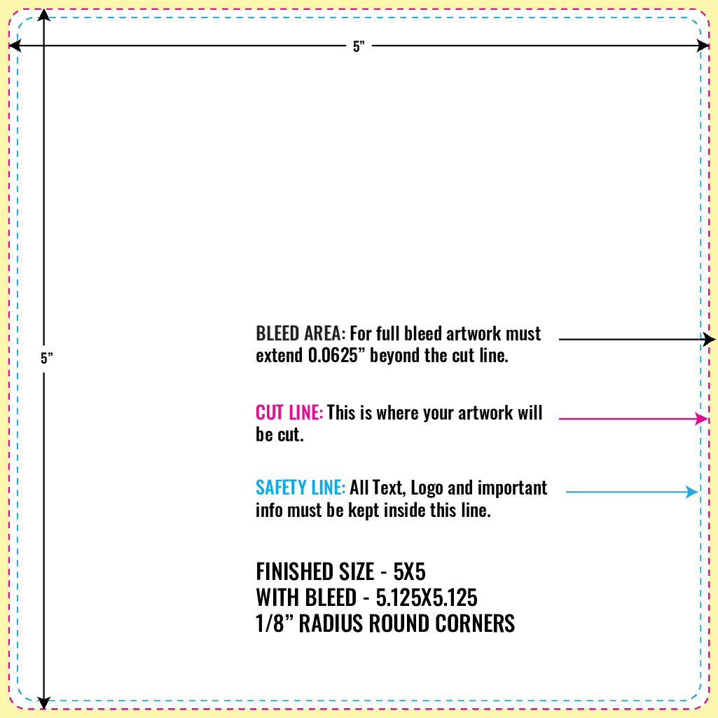 Print Layout Templates 5" x 5" Labels Sqaure