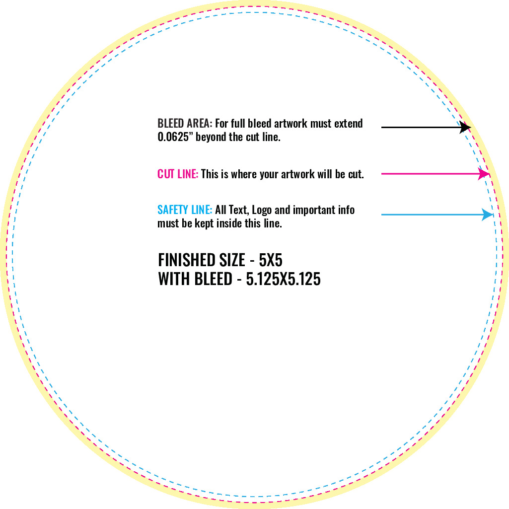 Print Layout Templates 5" x 5" Labels Circle