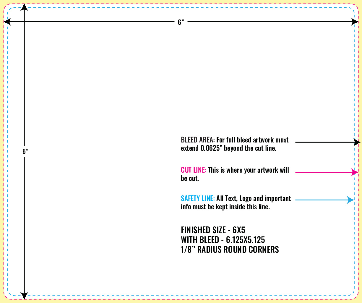 Print Layout Templates 5" x 6" Labels Horizontal Rectangle