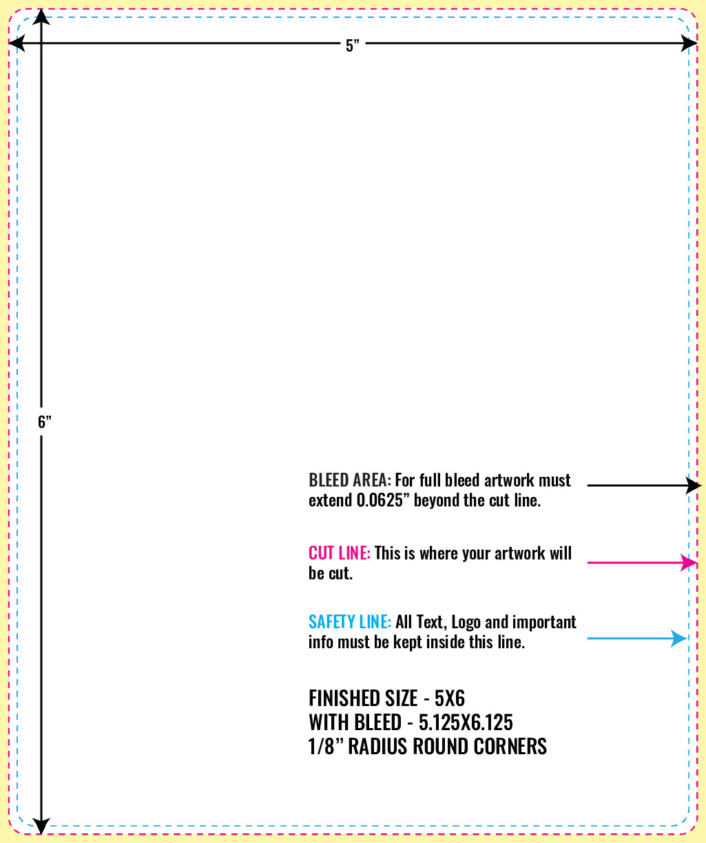 Print Layout Templates 5" x 6" Labels Vertical Rectangle