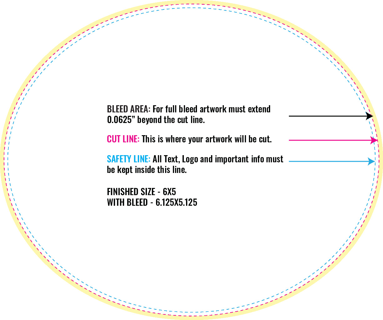 Print Layout Templates 5" x 6" Labels Horizontal Oval