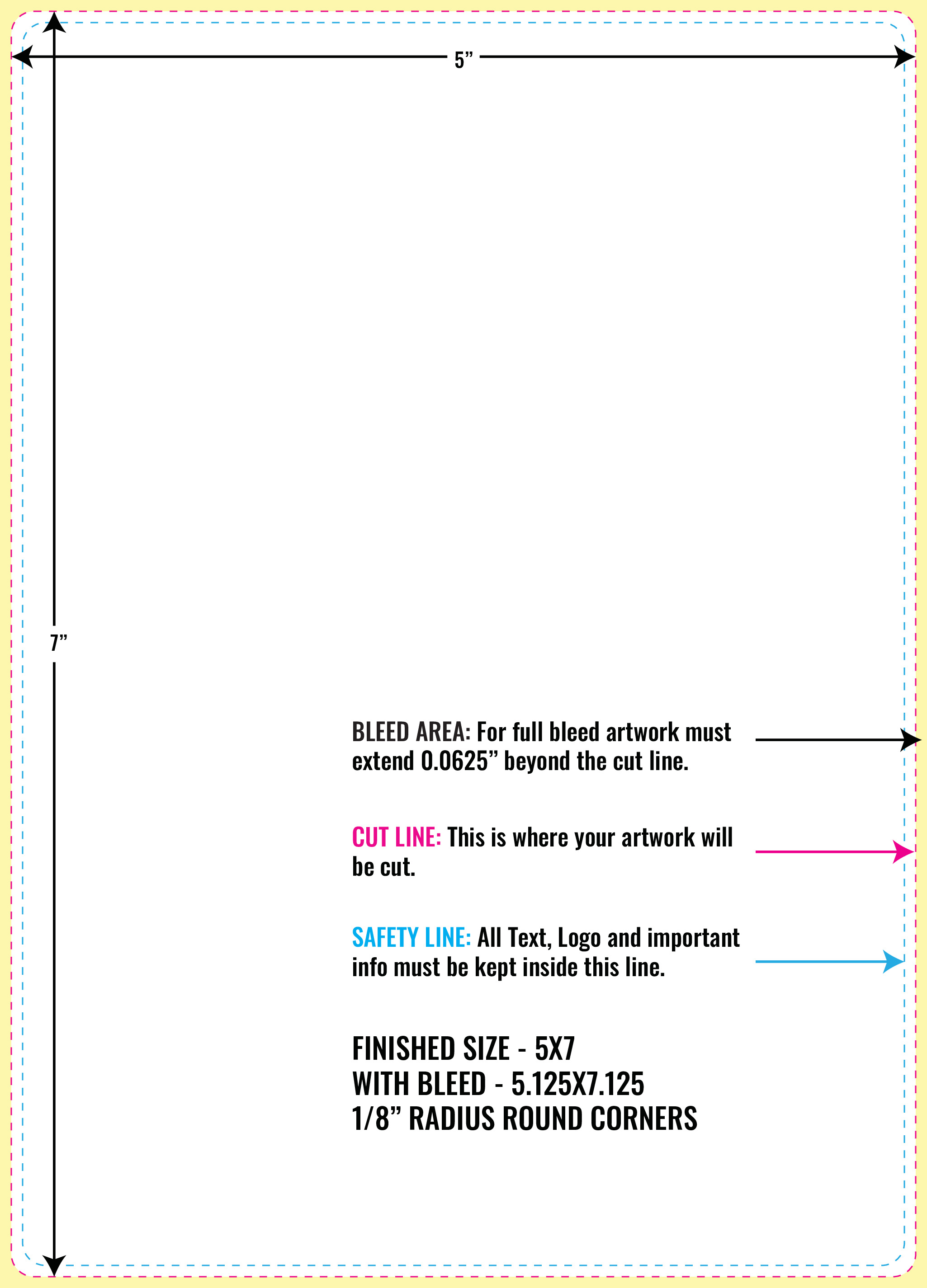 Print Layout Templates 5" x 7" Labels Vertical Rectangle