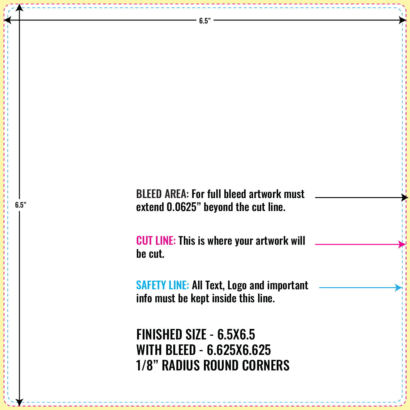 Print Layout Templates 6.5" x 6.5" Labels Sqaure