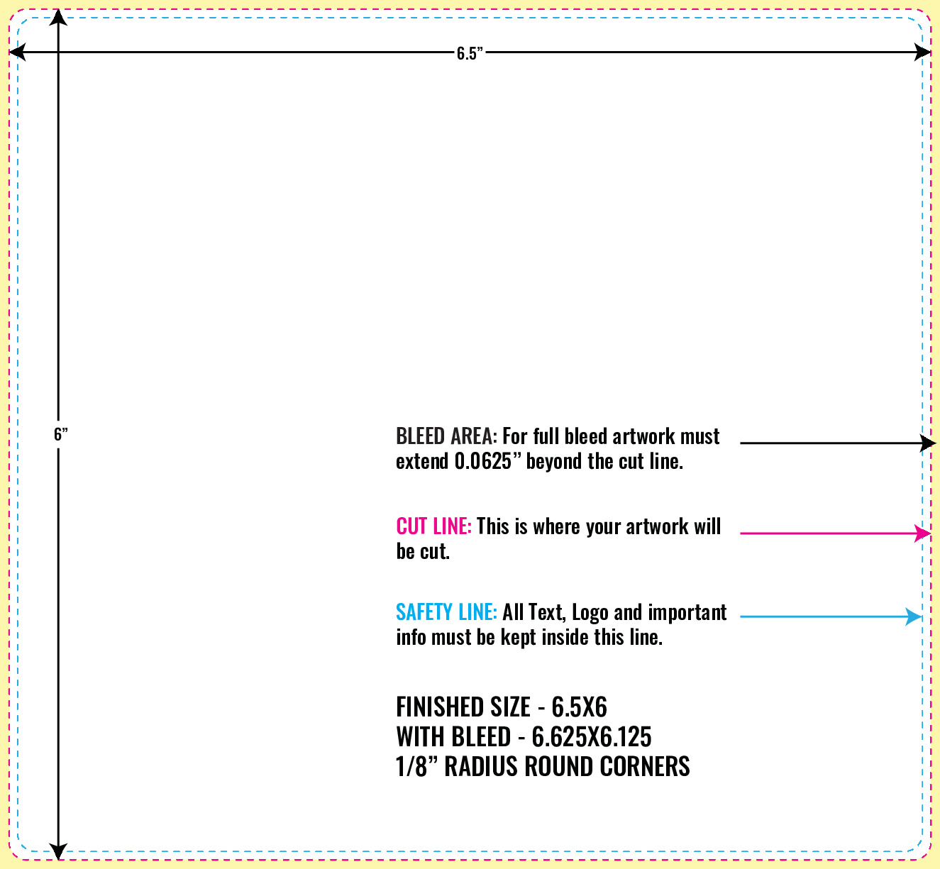 Print Layout Templates 6" x 6.5" Labels Horizontal Rectangle