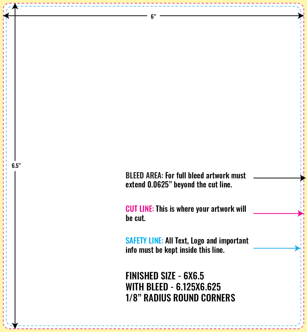 Print Layout Templates 6" x 6.5" Labels Vertical Rectangle