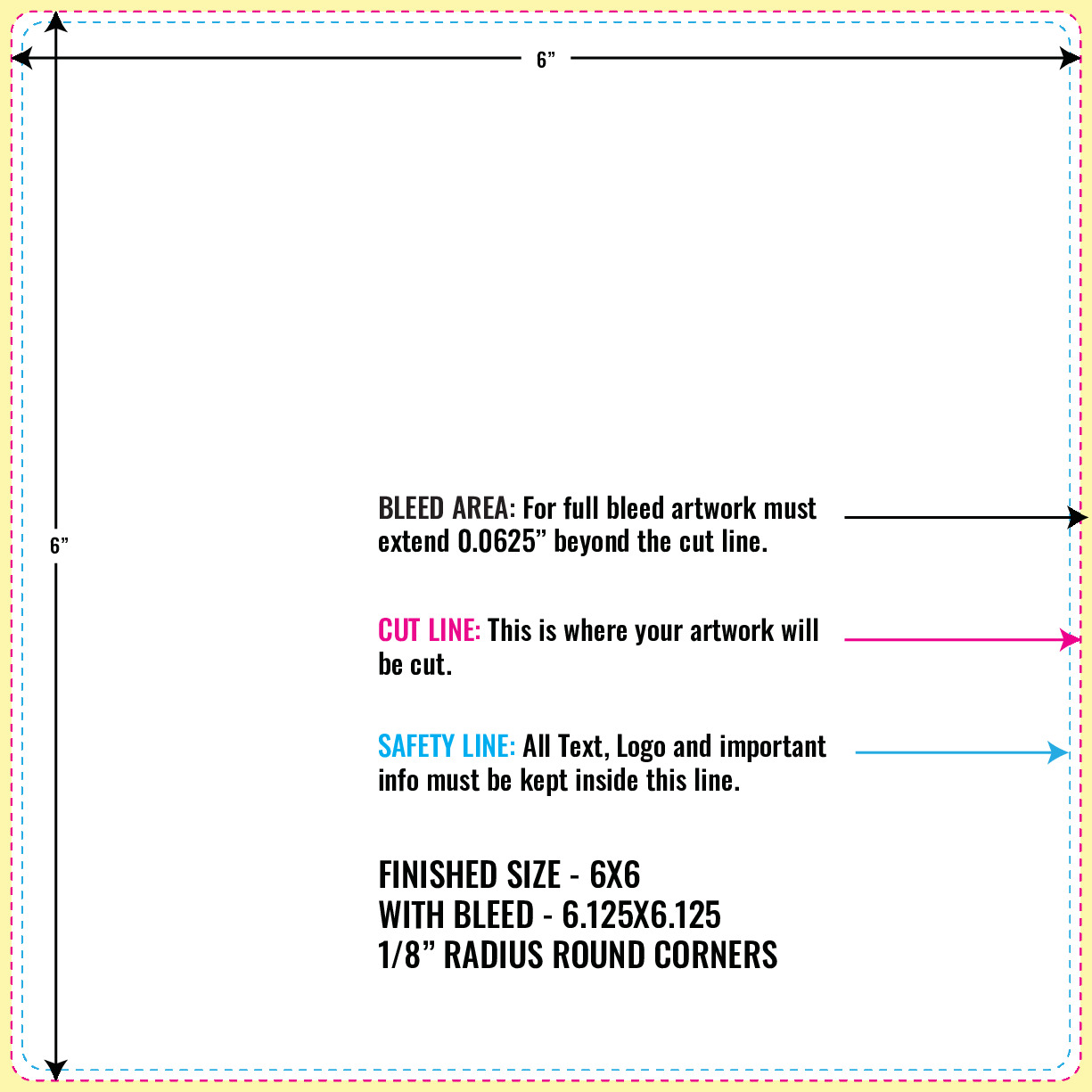 Print Layout Templates 6" x 6" Labels Sqaure
