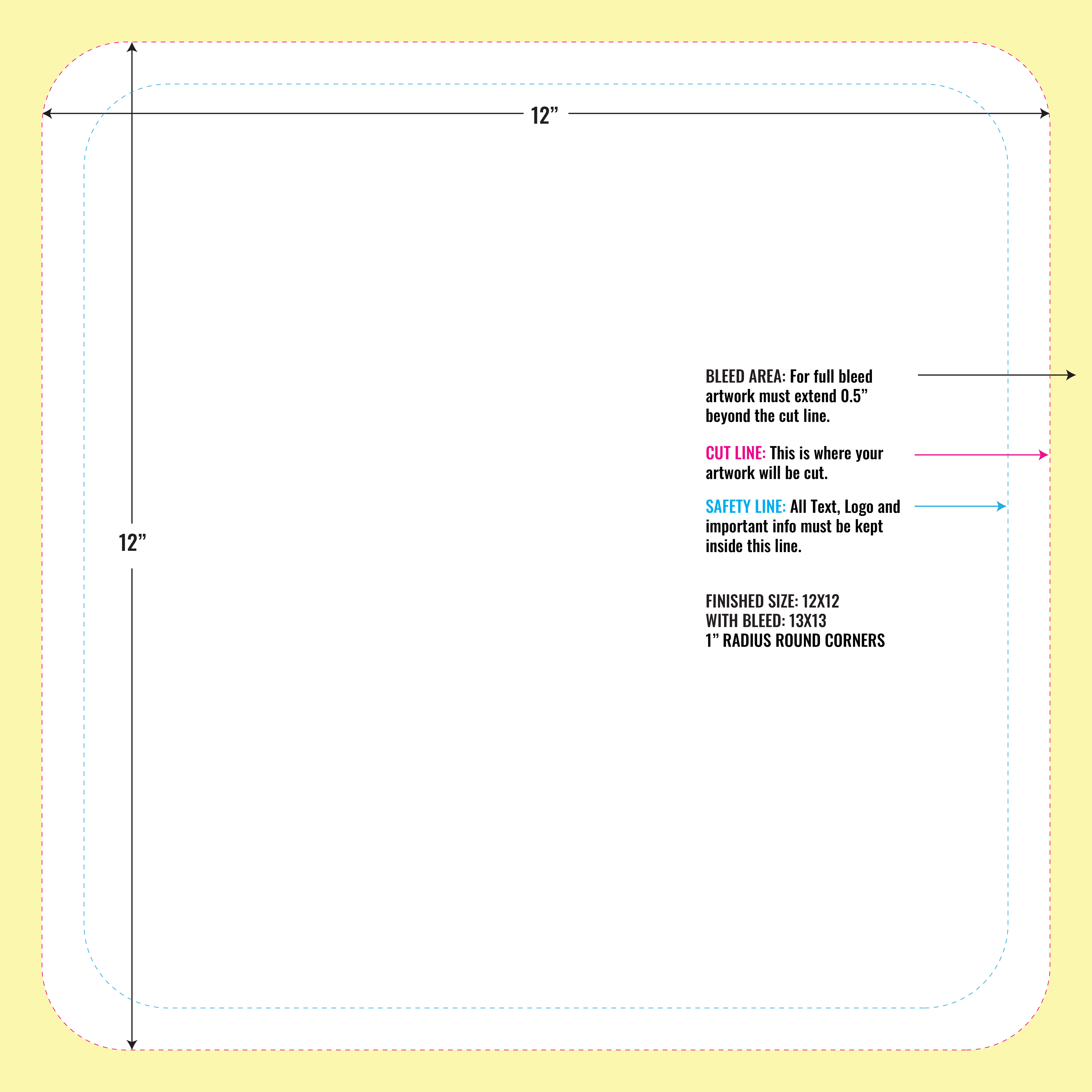 Print Layout Templates 12" x 12" Magnets Horizontal