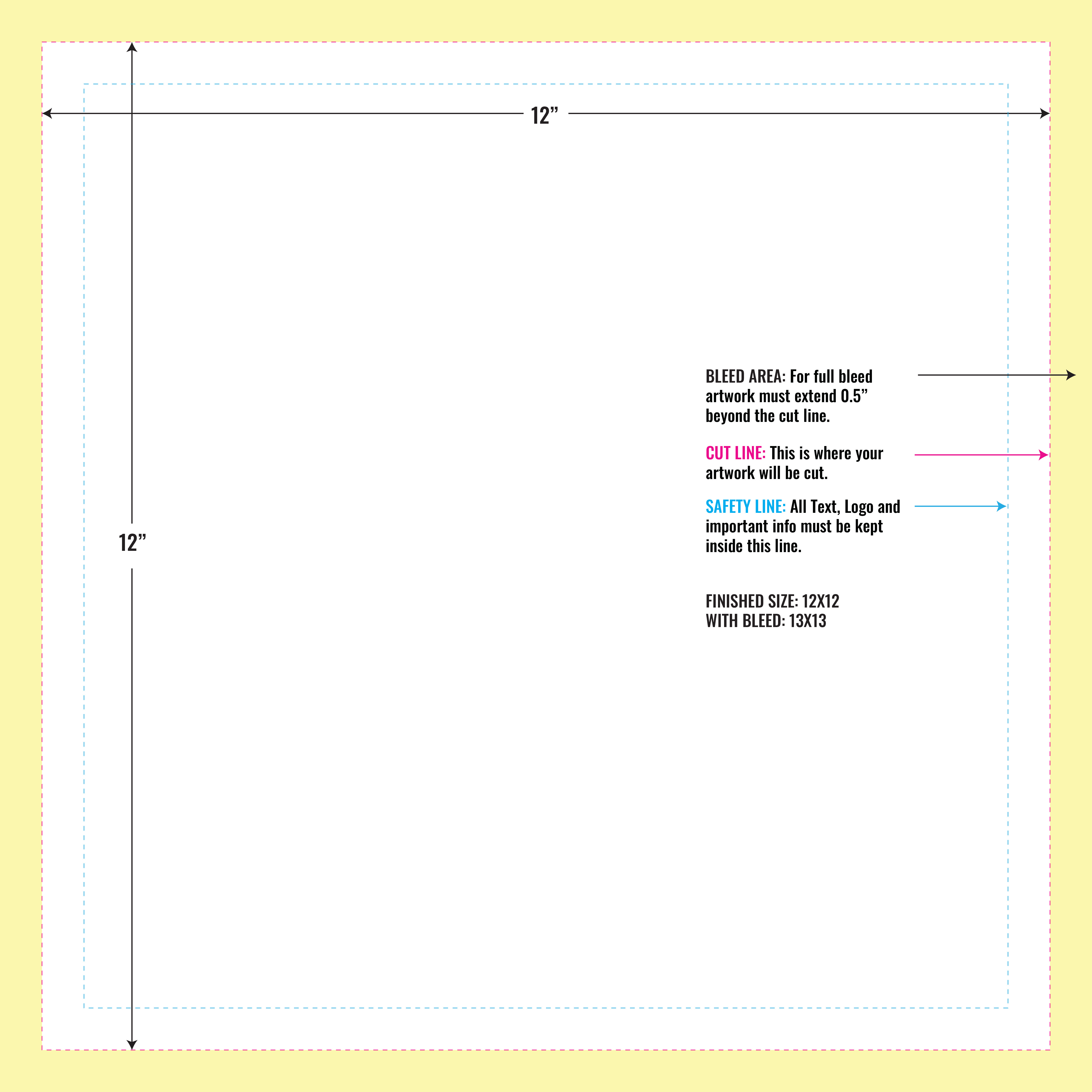 Print Layout Templates 12" x 12" Magnets Horizontal