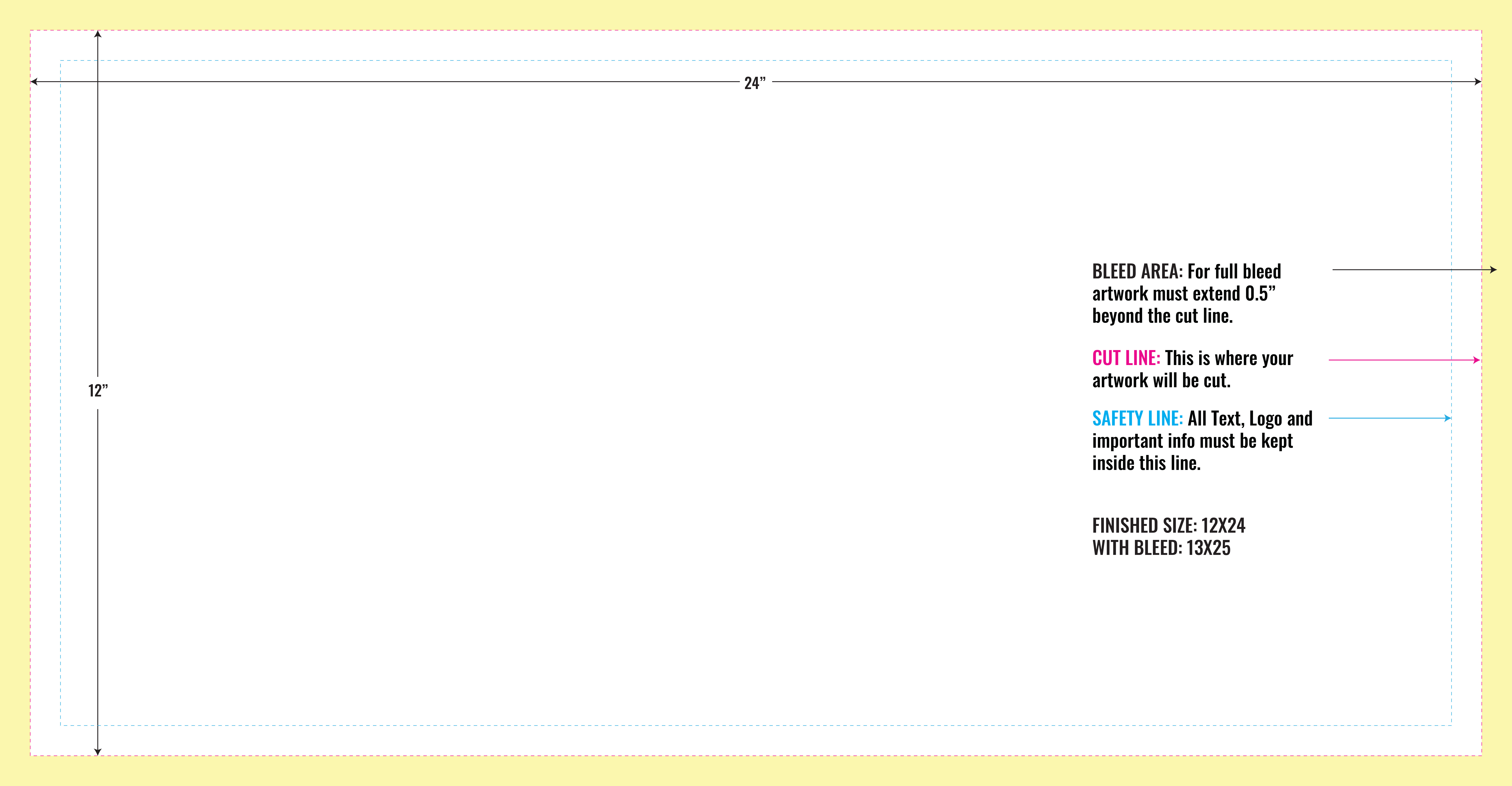 Print Layout Templates 24" x 12" Magnets Horizontal
