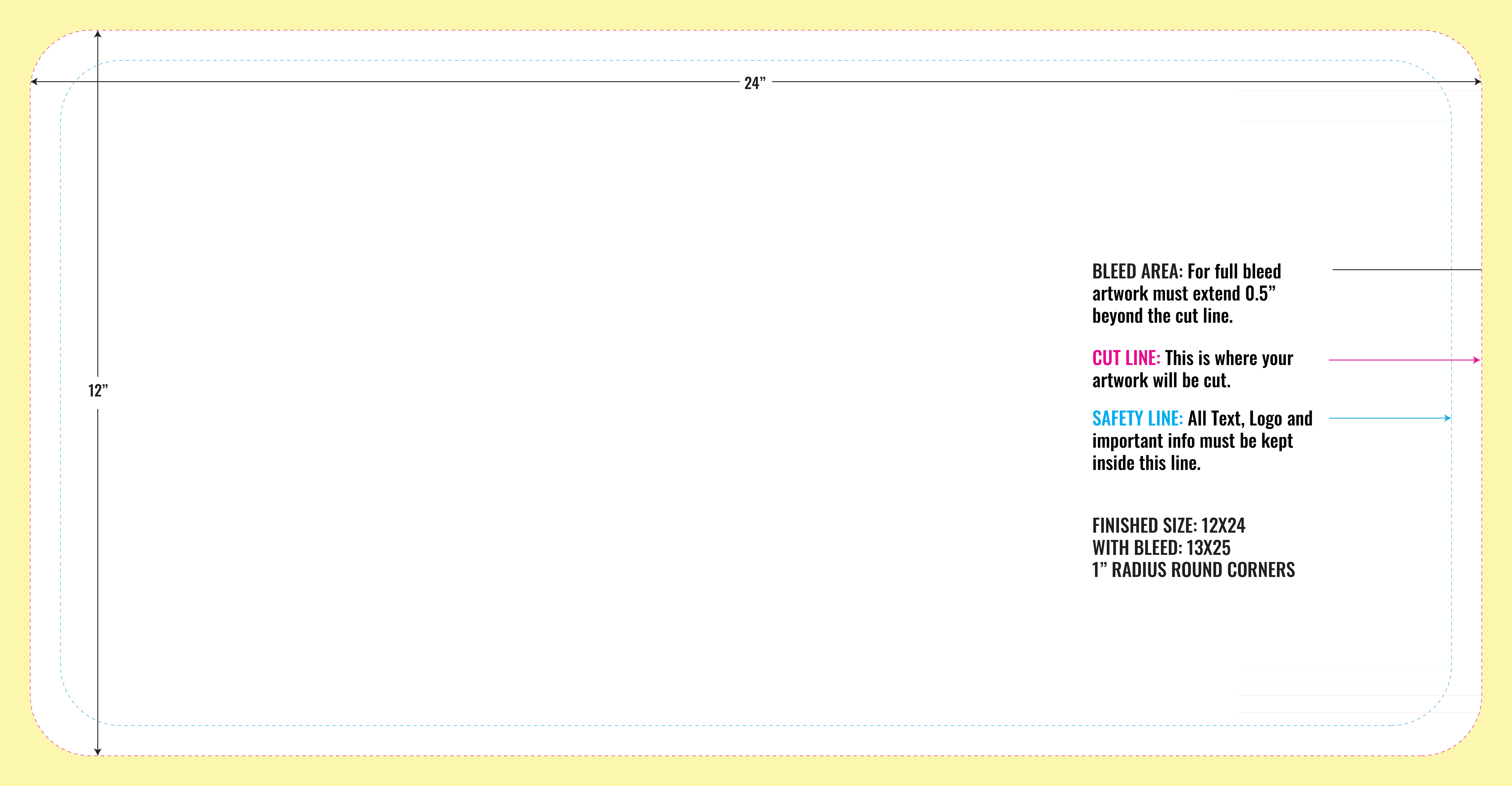 Print Layout Templates 24" x 12" Magnets Horizontal