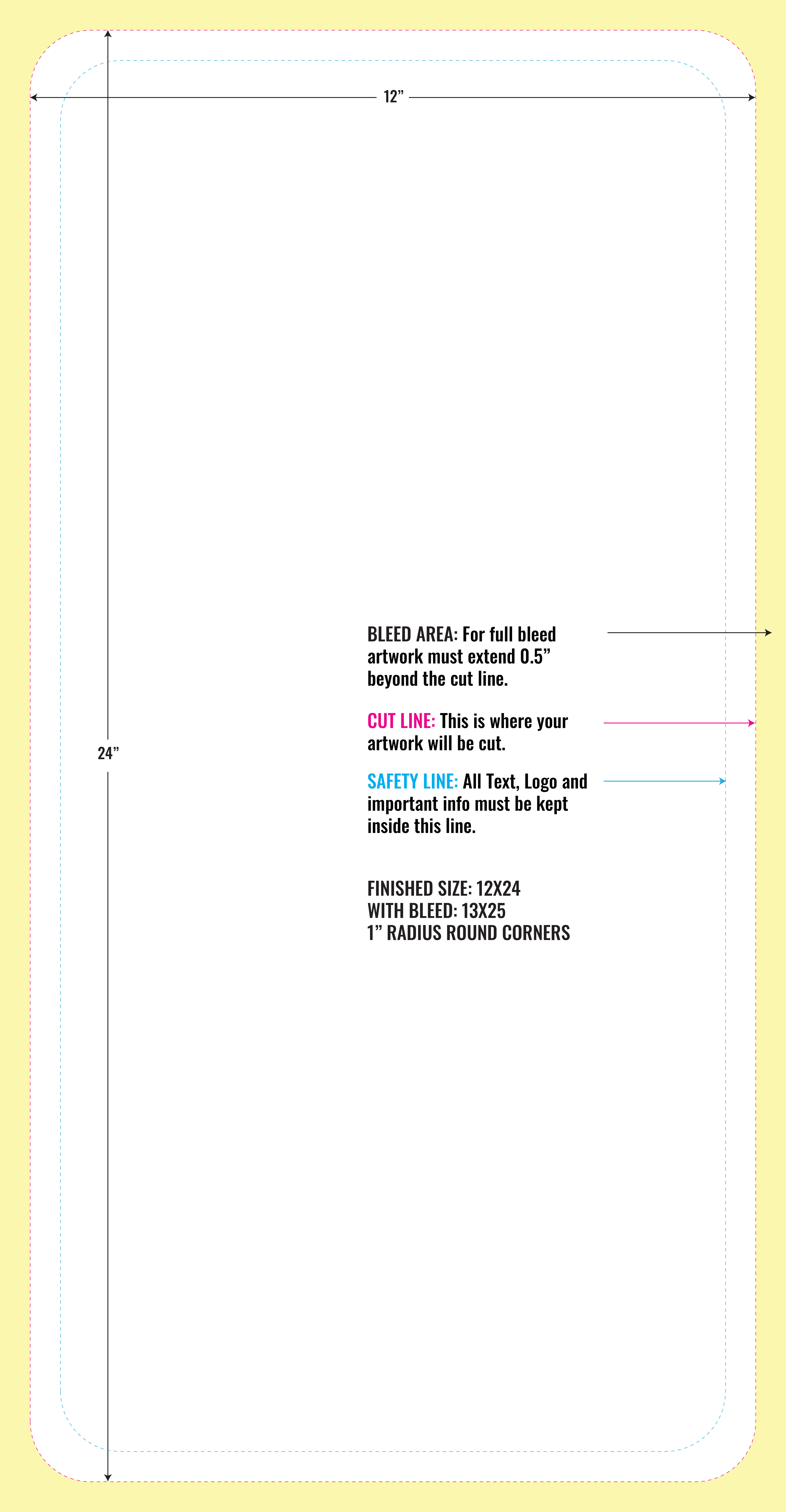 Print Layout Templates 24" x 12" Magnets Vertical