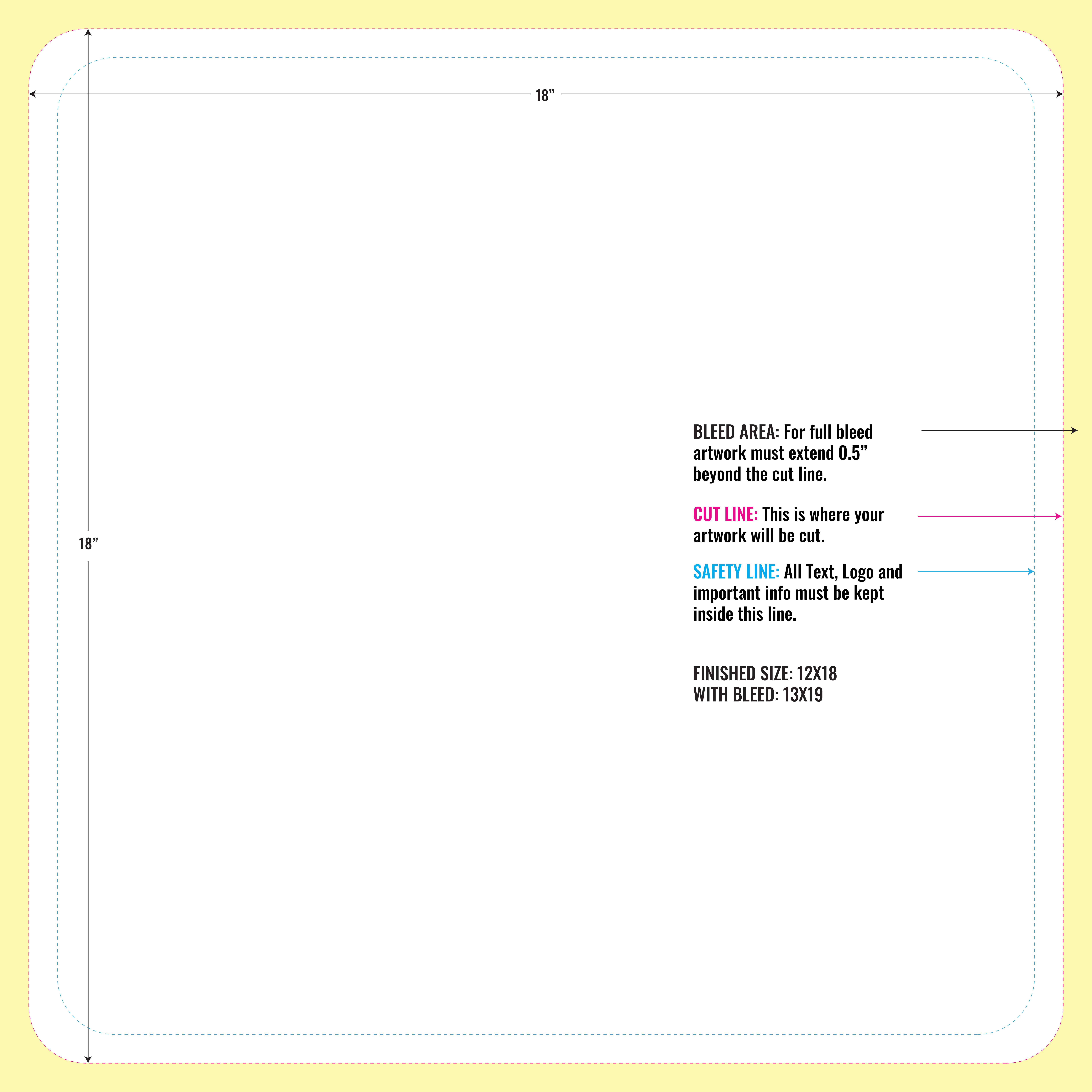 Print Layout Templates 18" x 18" Magnets Horizontal