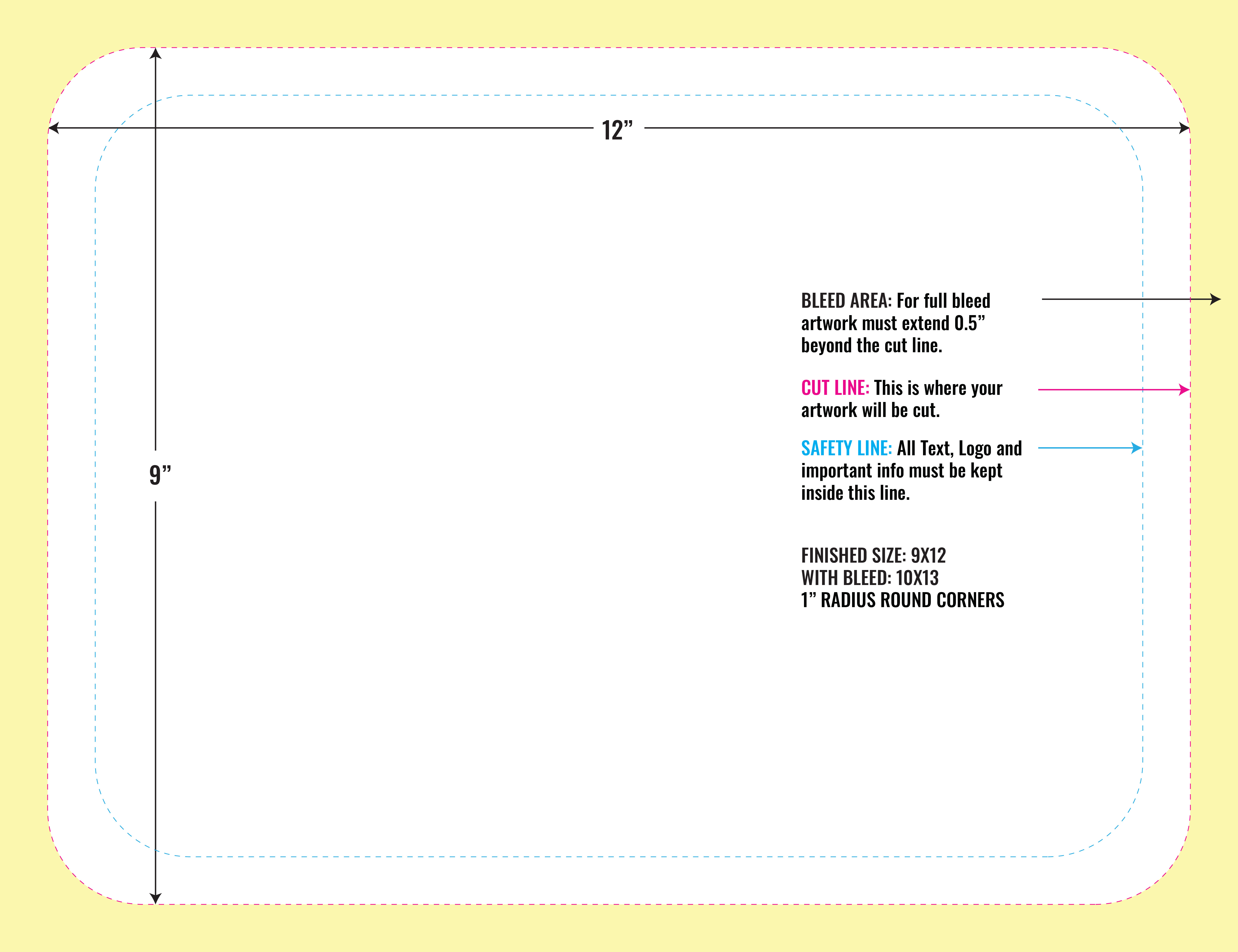 Print Layout Templates 12" x 9" Magnets Horizontal