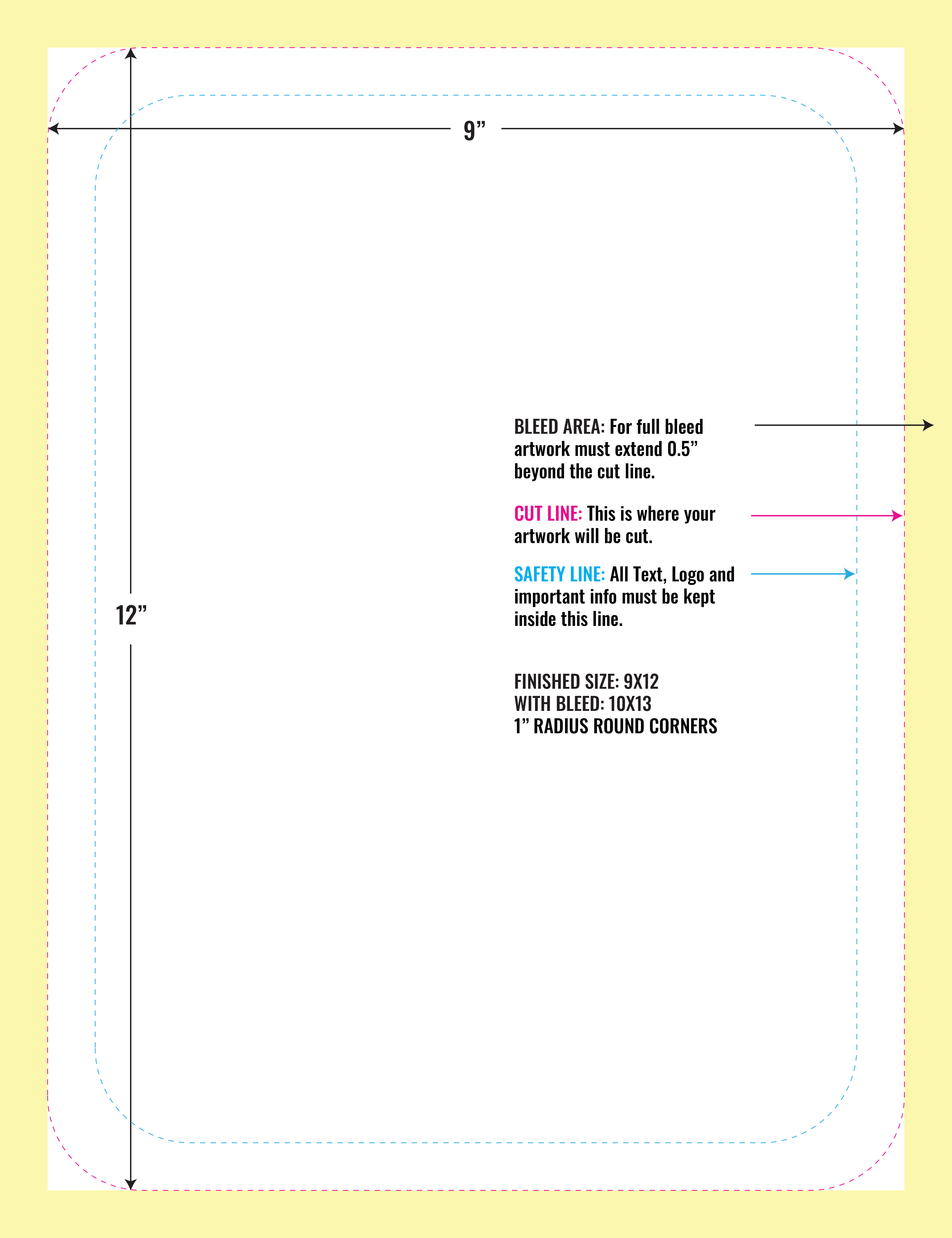 Print Layout Templates 12" x 9" Magnets Vertical