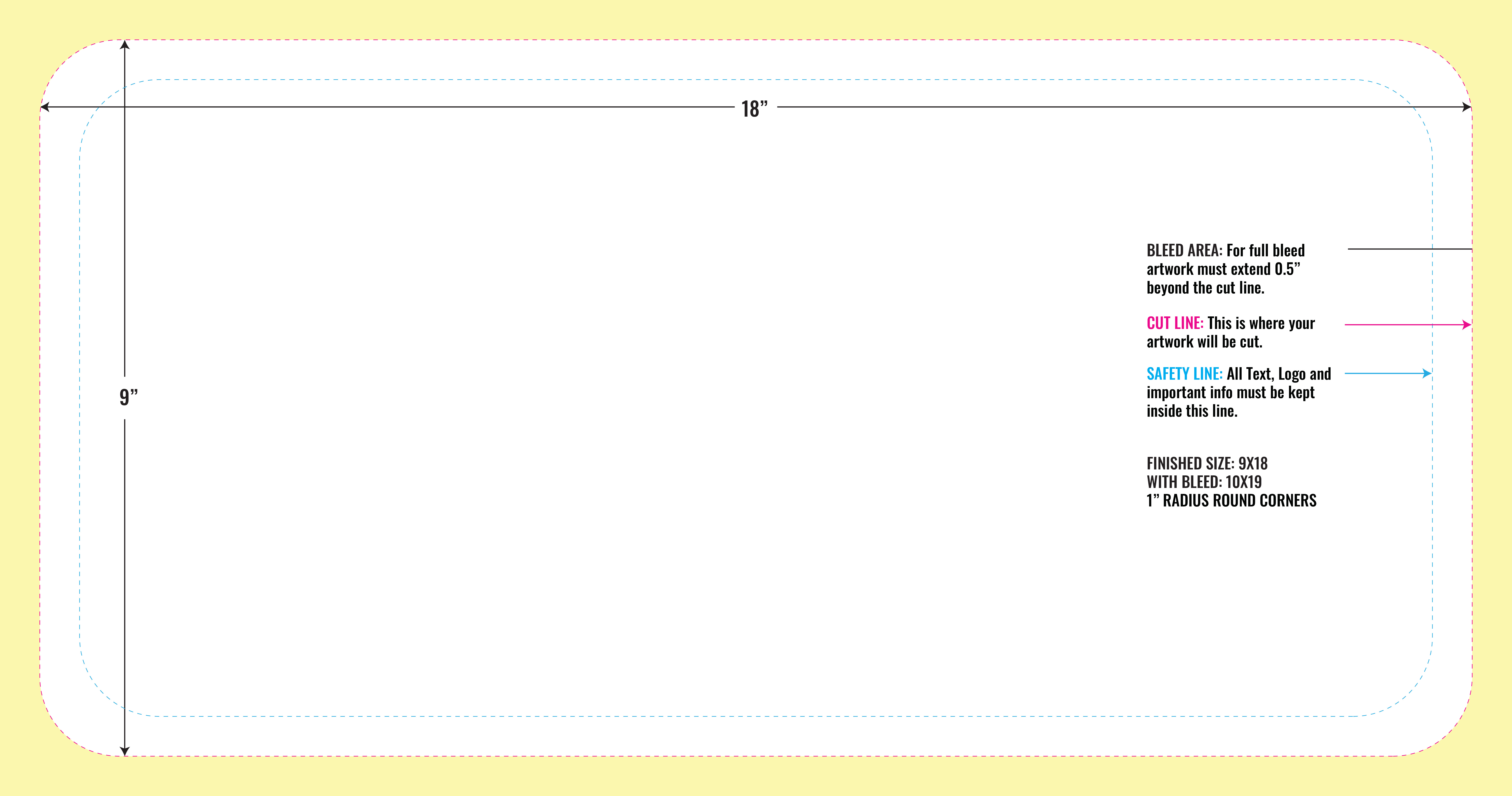 Print Layout Templates 18" x 9" Magnets Horizontal