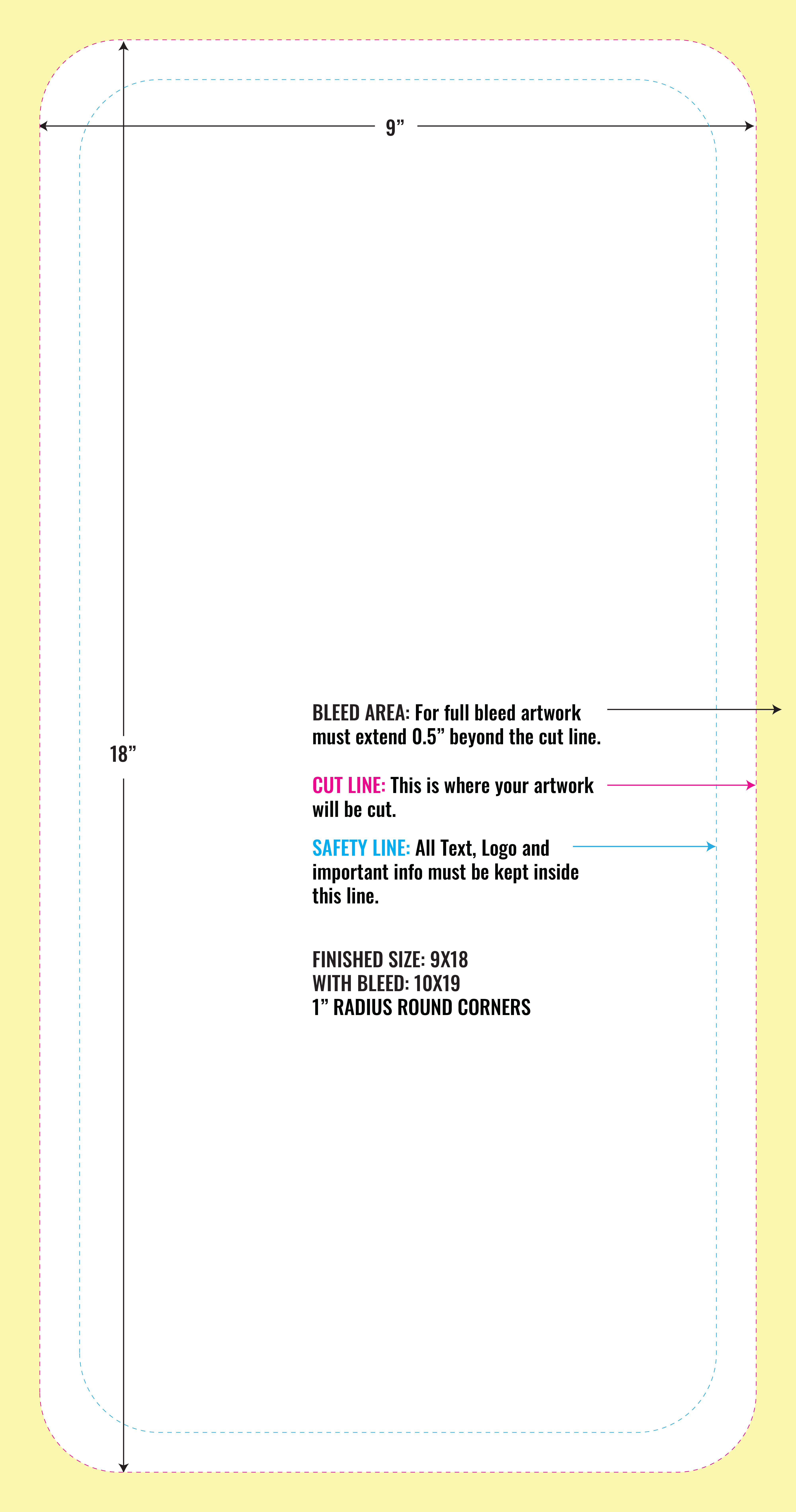 Print Layout Templates 18" x 9" Magnets Vertical