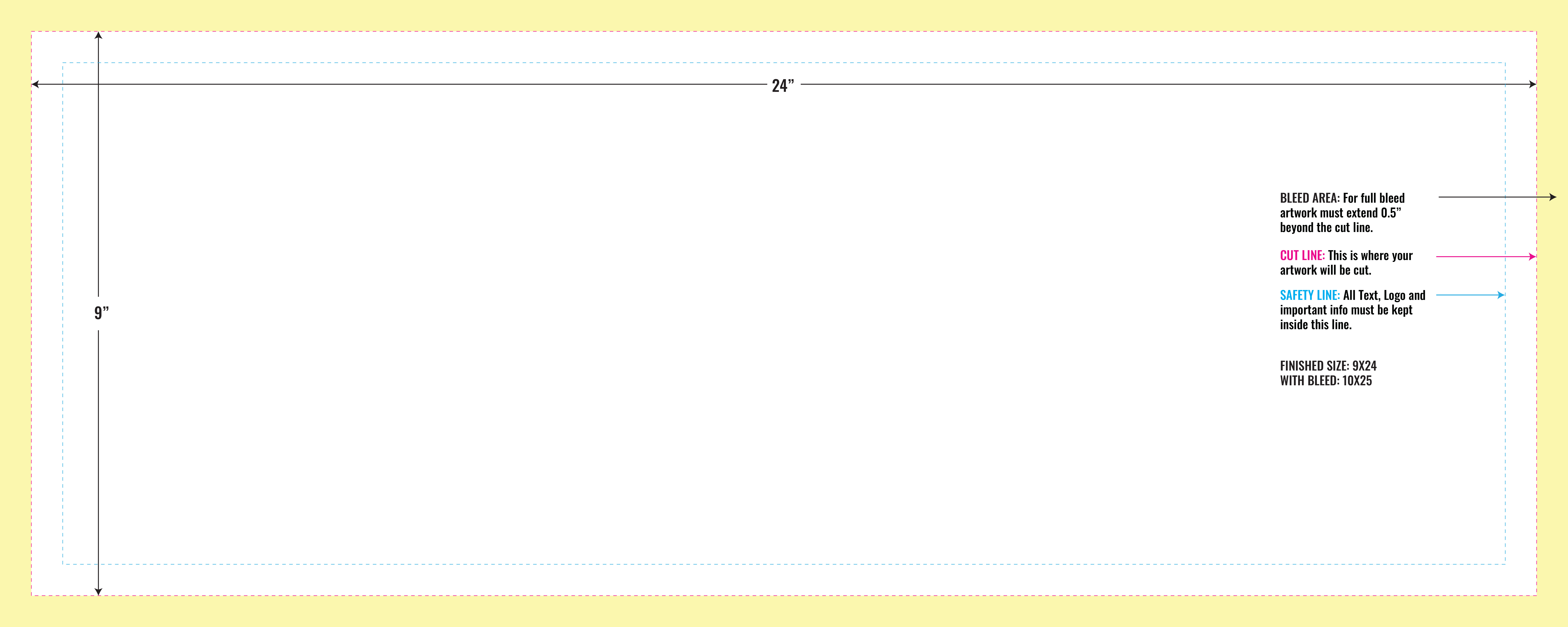 Print Layout Templates 24" x 9" Magnets Horizontal