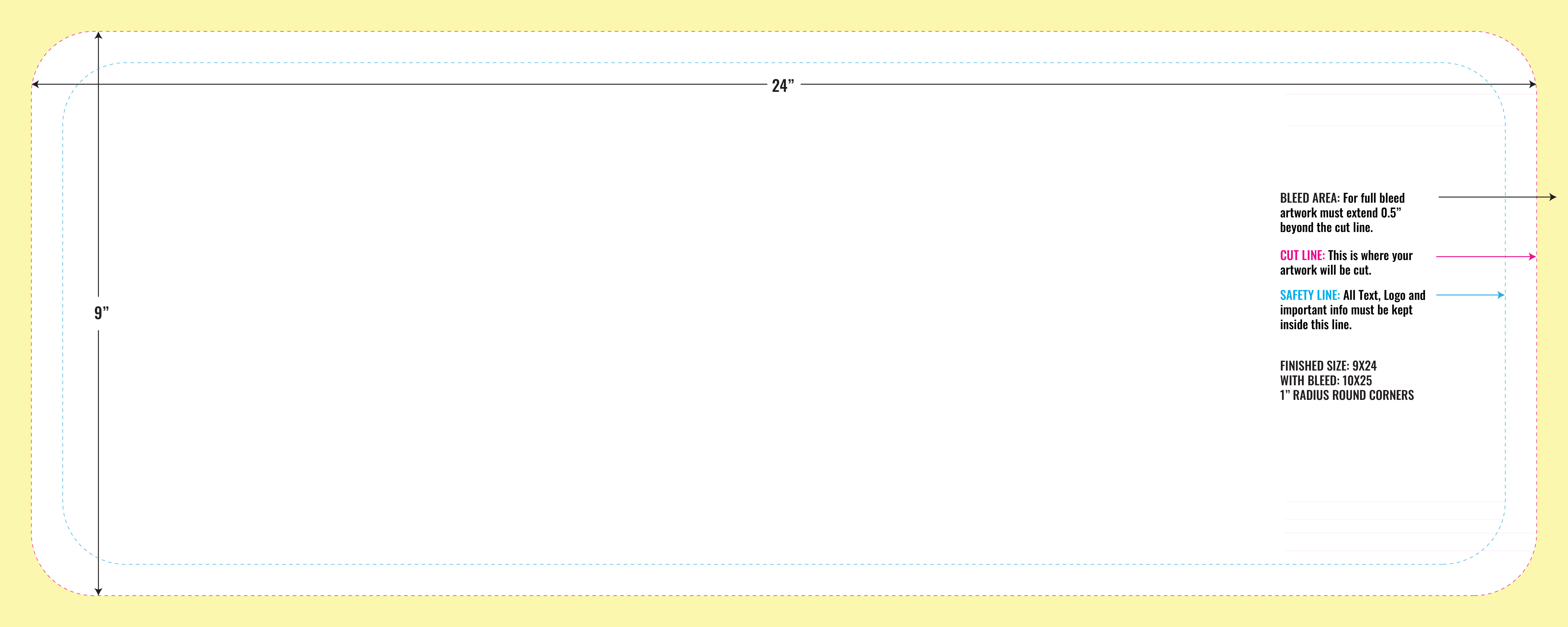 Print Layout Templates 24" x 9" Magnets Horizontal