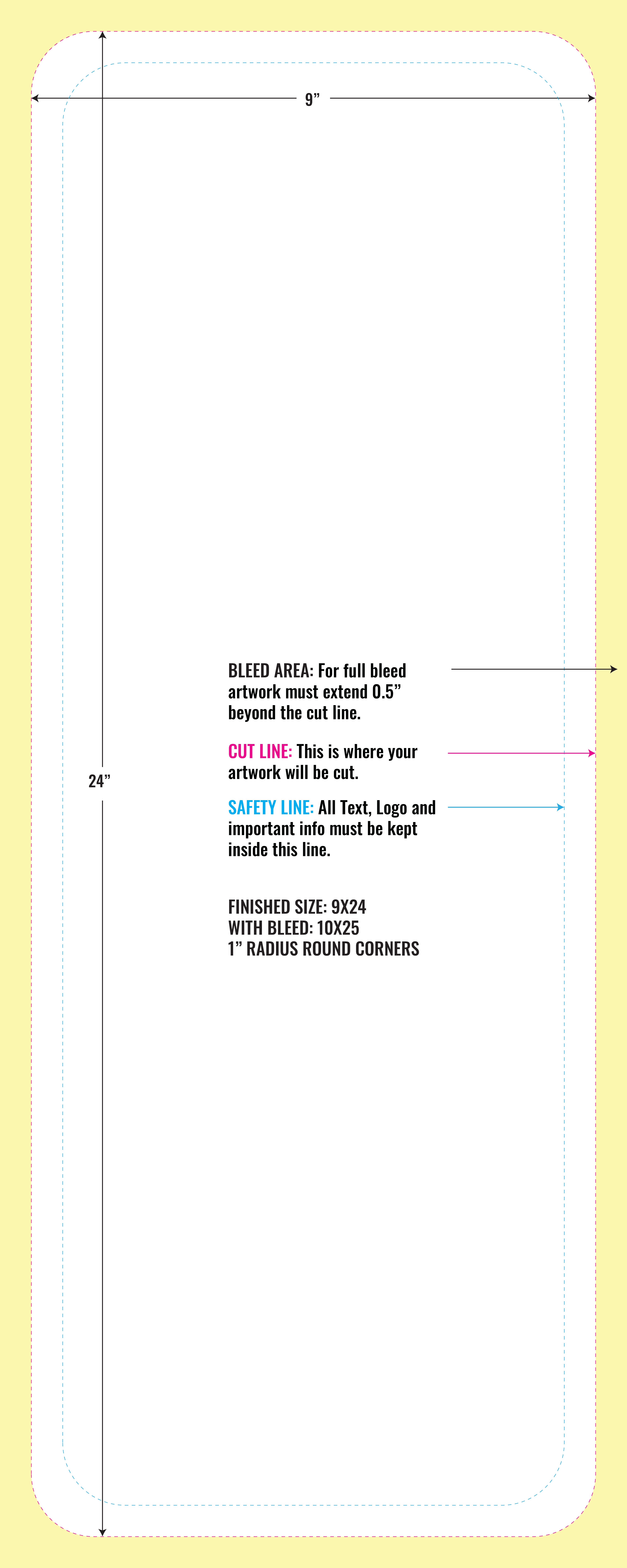 Print Layout Templates 24" x 9" Magnets Vertical