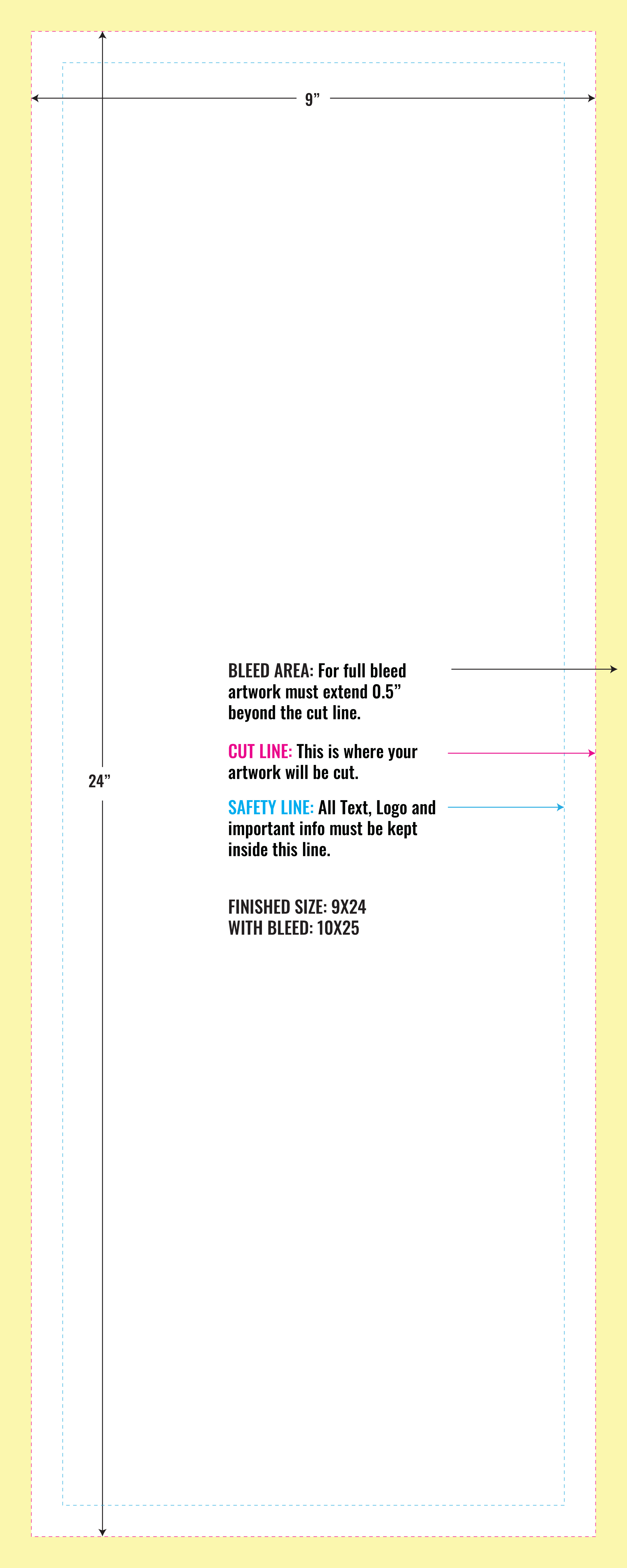 Print Layout Templates 24" x 9" Magnets Vertical