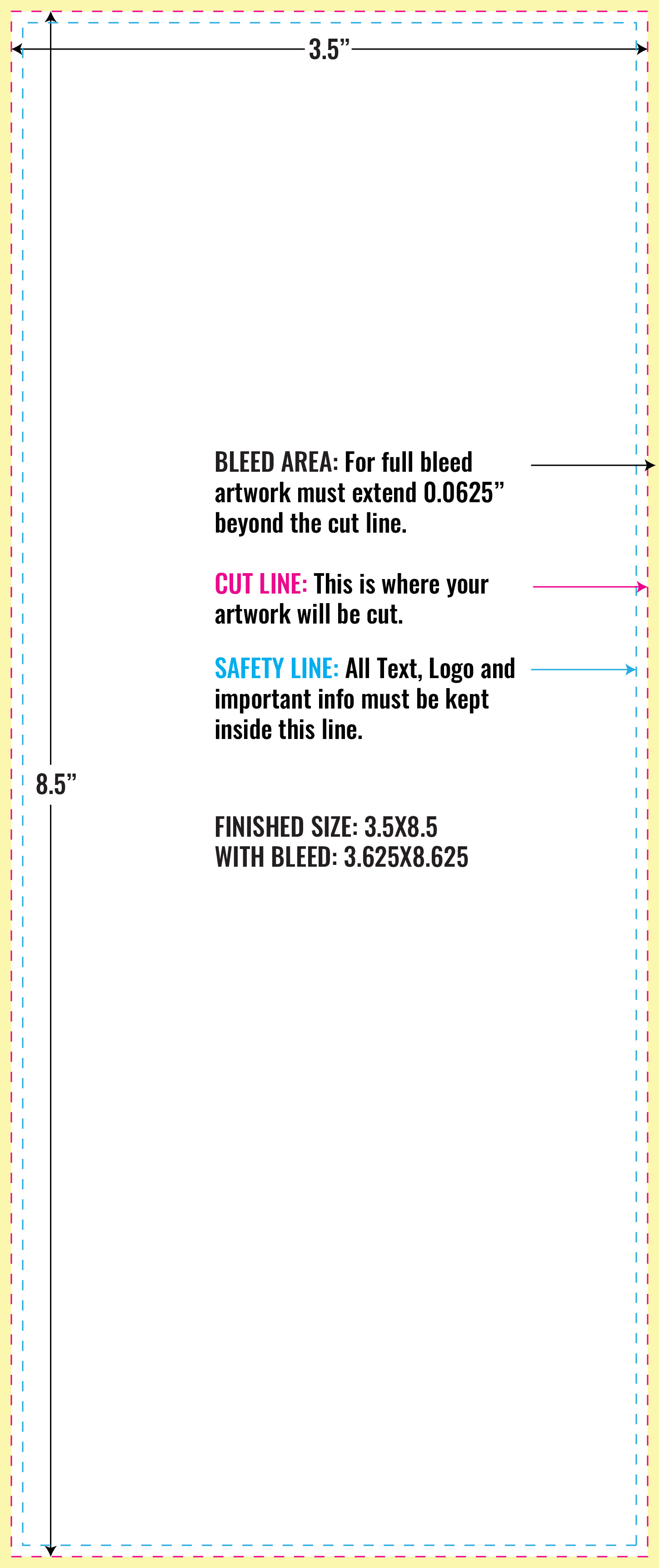 Print Layout Templates 3.5" x 8.5" Magnets 
