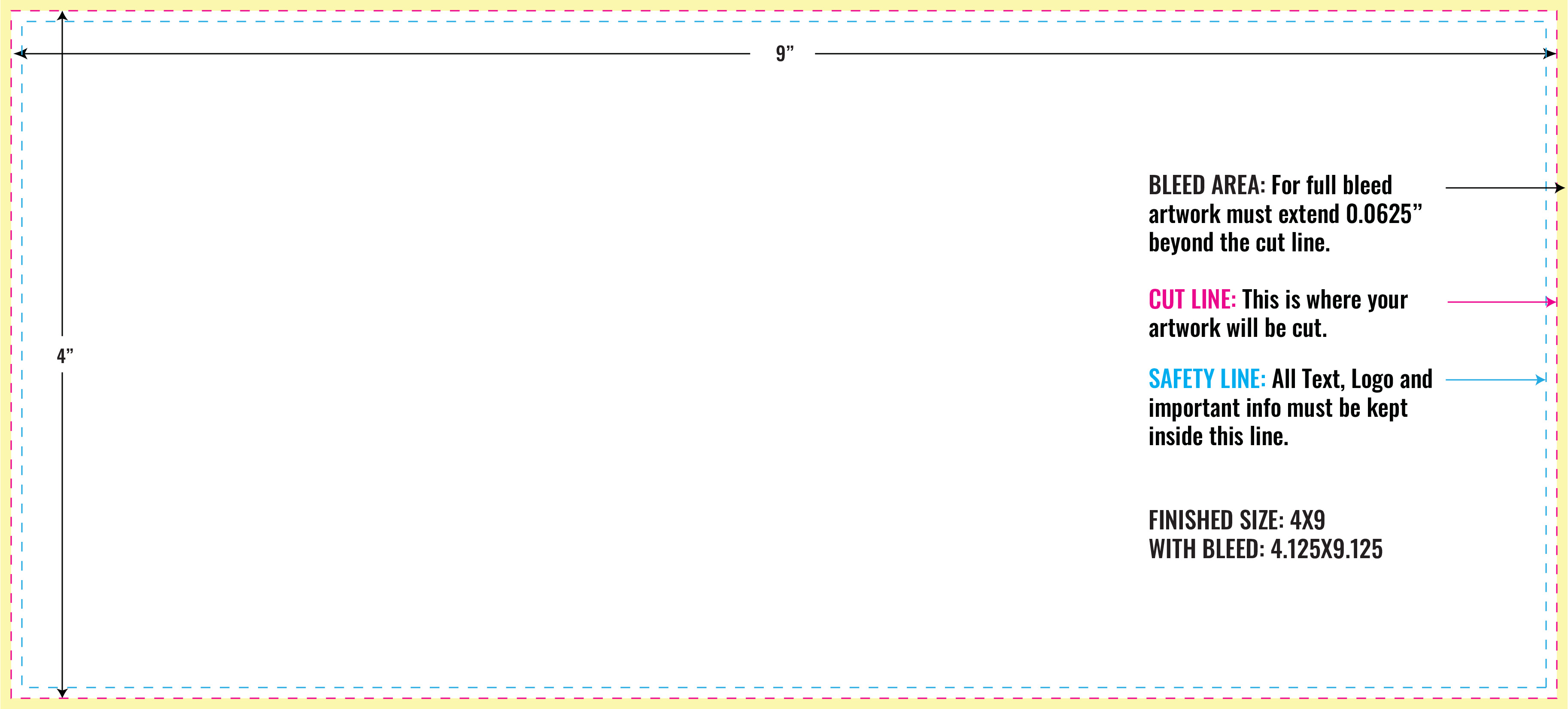 Print Layout Templates 4" x 9" Magnets 