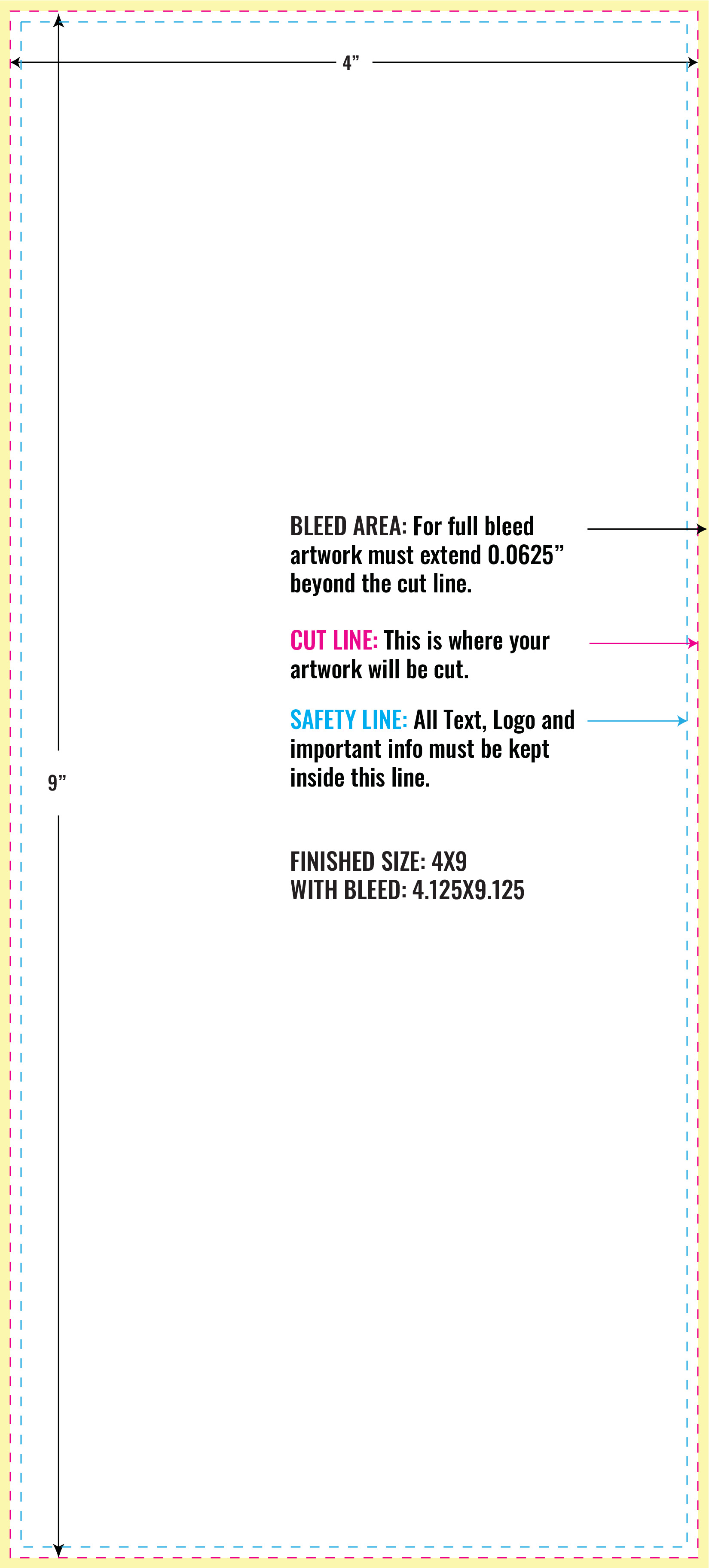 Print Layout Templates 4" x 9" Magnets 
