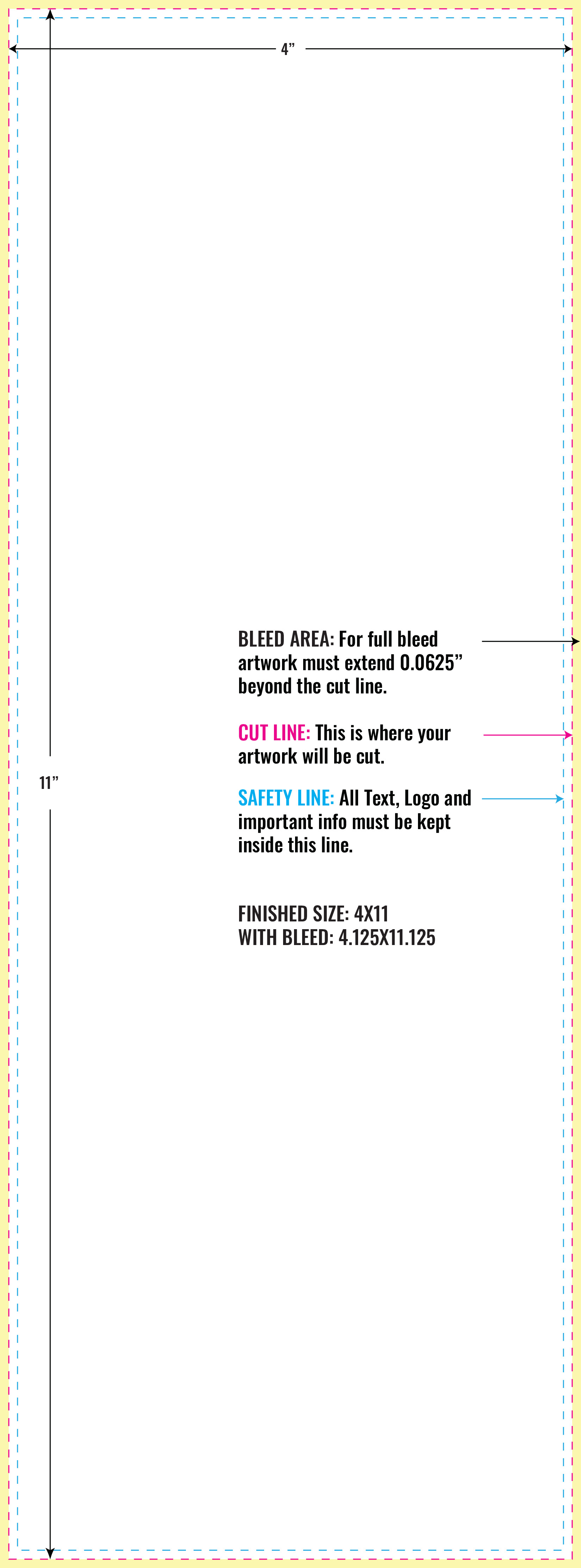 Print Layout Templates 4" x 11" Magnets 