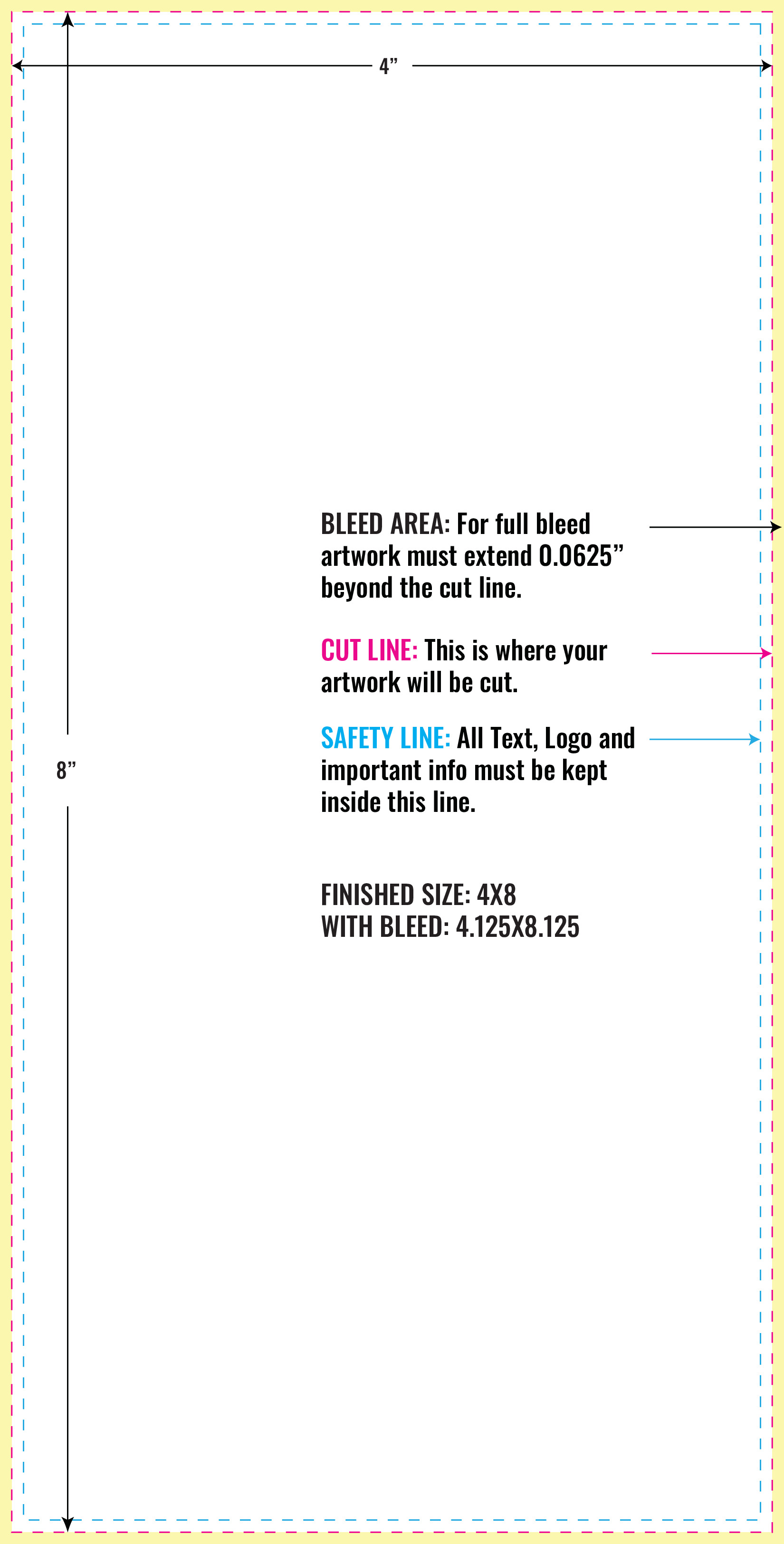 Print Layout Templates 4" x 8" Magnets 