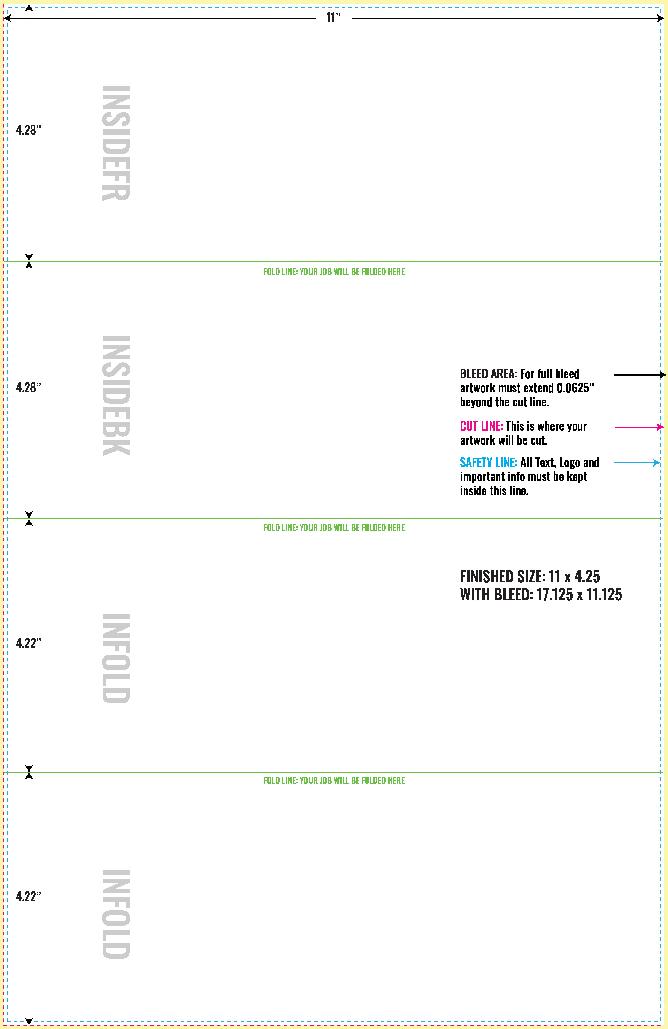 Print Layout Templates 11" x 17" Menus Horizontal