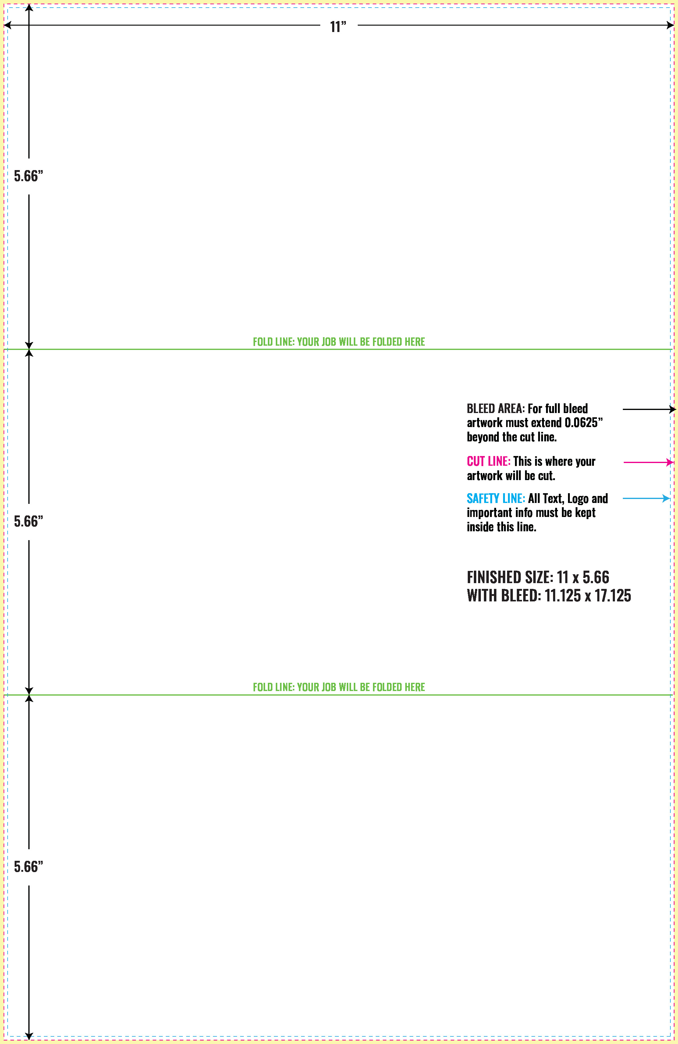 Print Layout Templates 11" x 17" Menus Horizontal