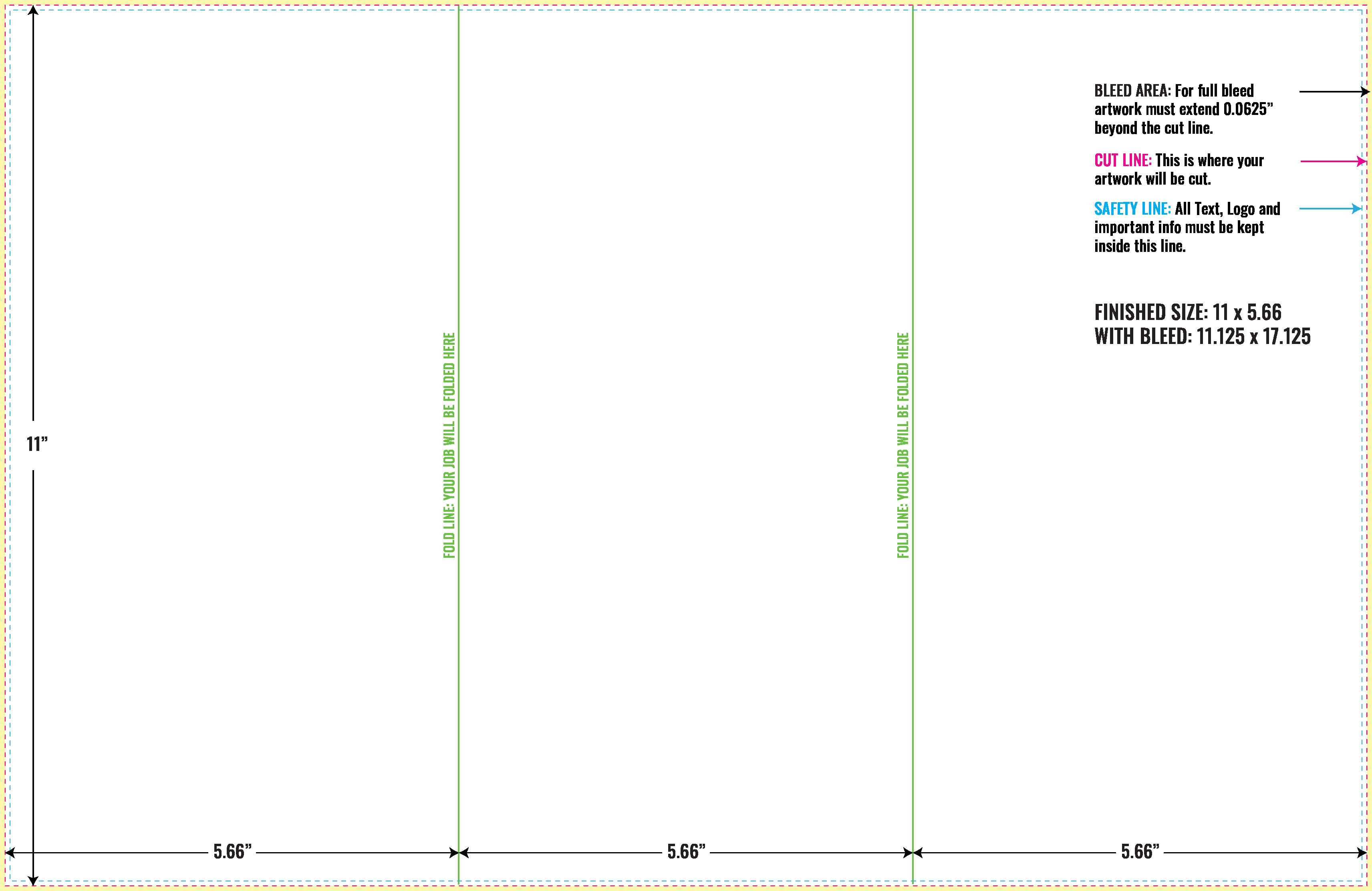 Print Layout Templates 11" x 17" Menus Vertical