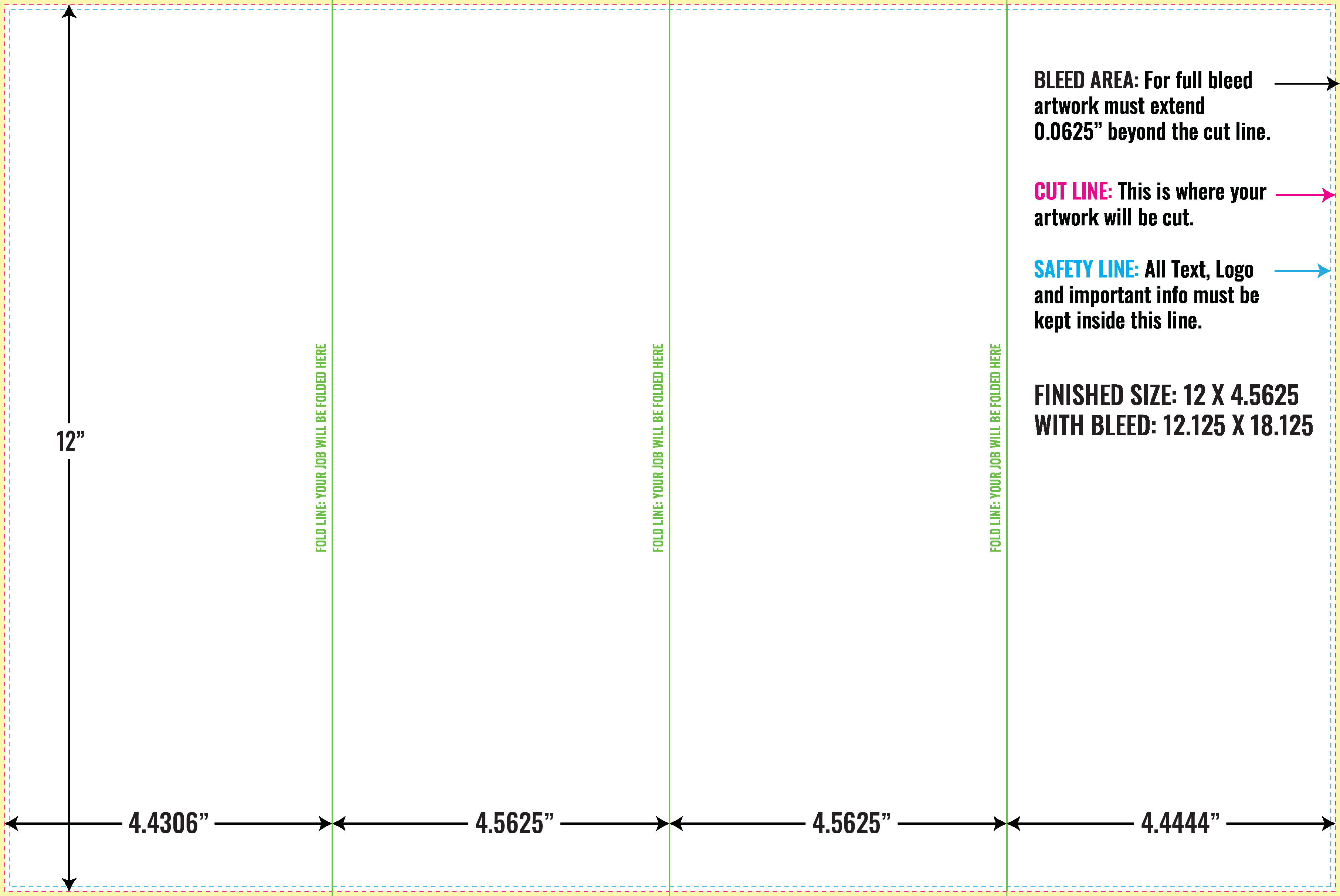 Print Layout Templates 12" x 18" Menus Vertical