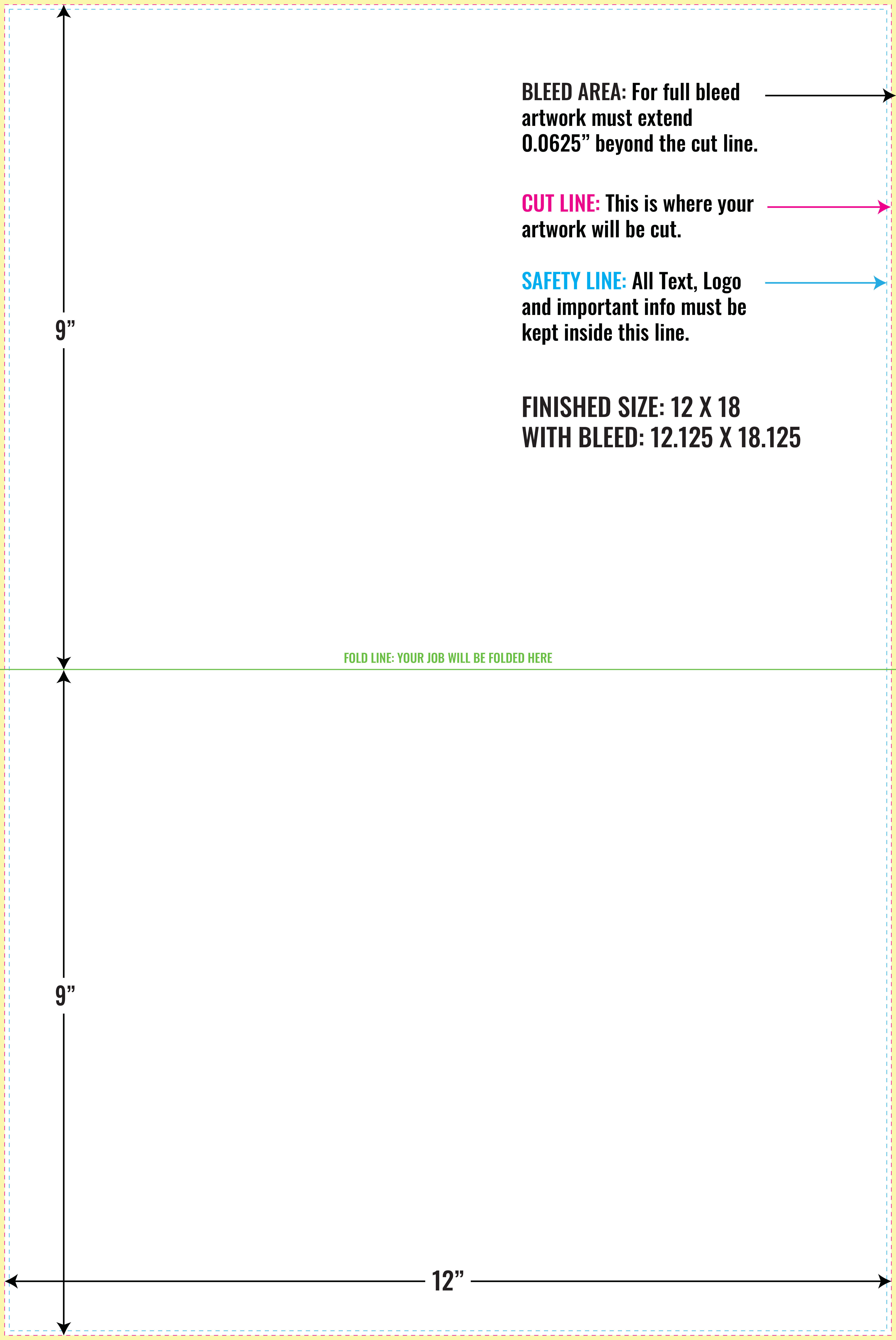 Print Layout Templates 12" x 18" Menus Horizontal