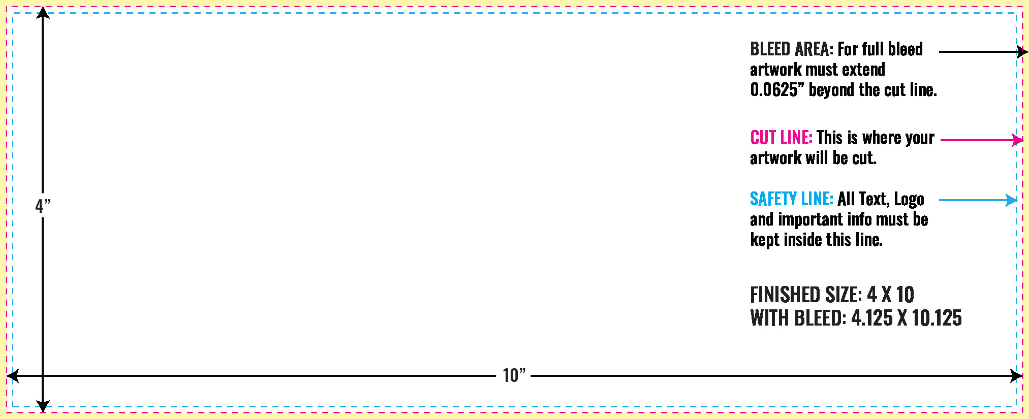 Print Layout Templates 4" x 10" Menus Vertical