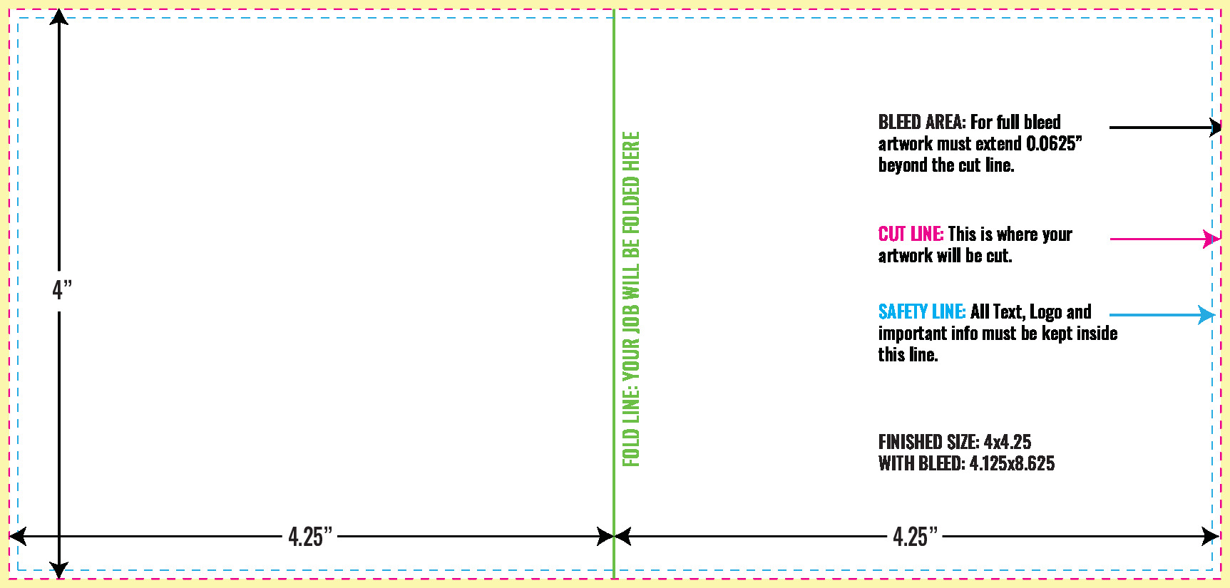 Print Layout Templates 4" x 8.5" Menus Vertical
