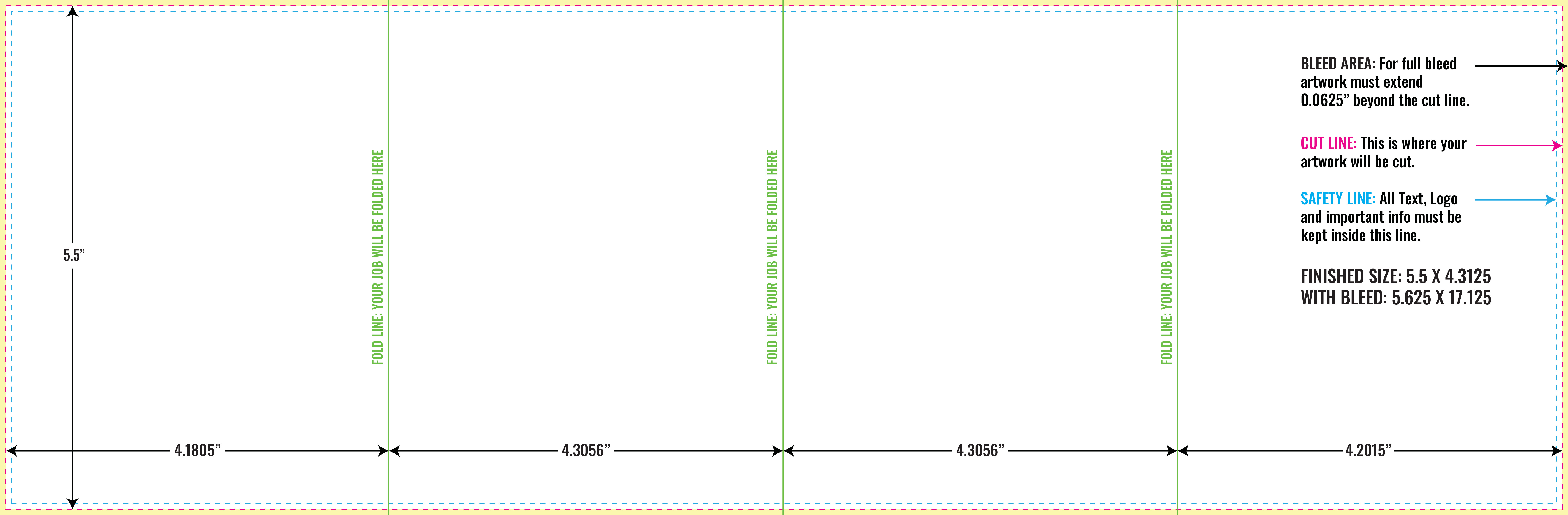 Print Layout Templates 5.5" x 17" Menus Vertical